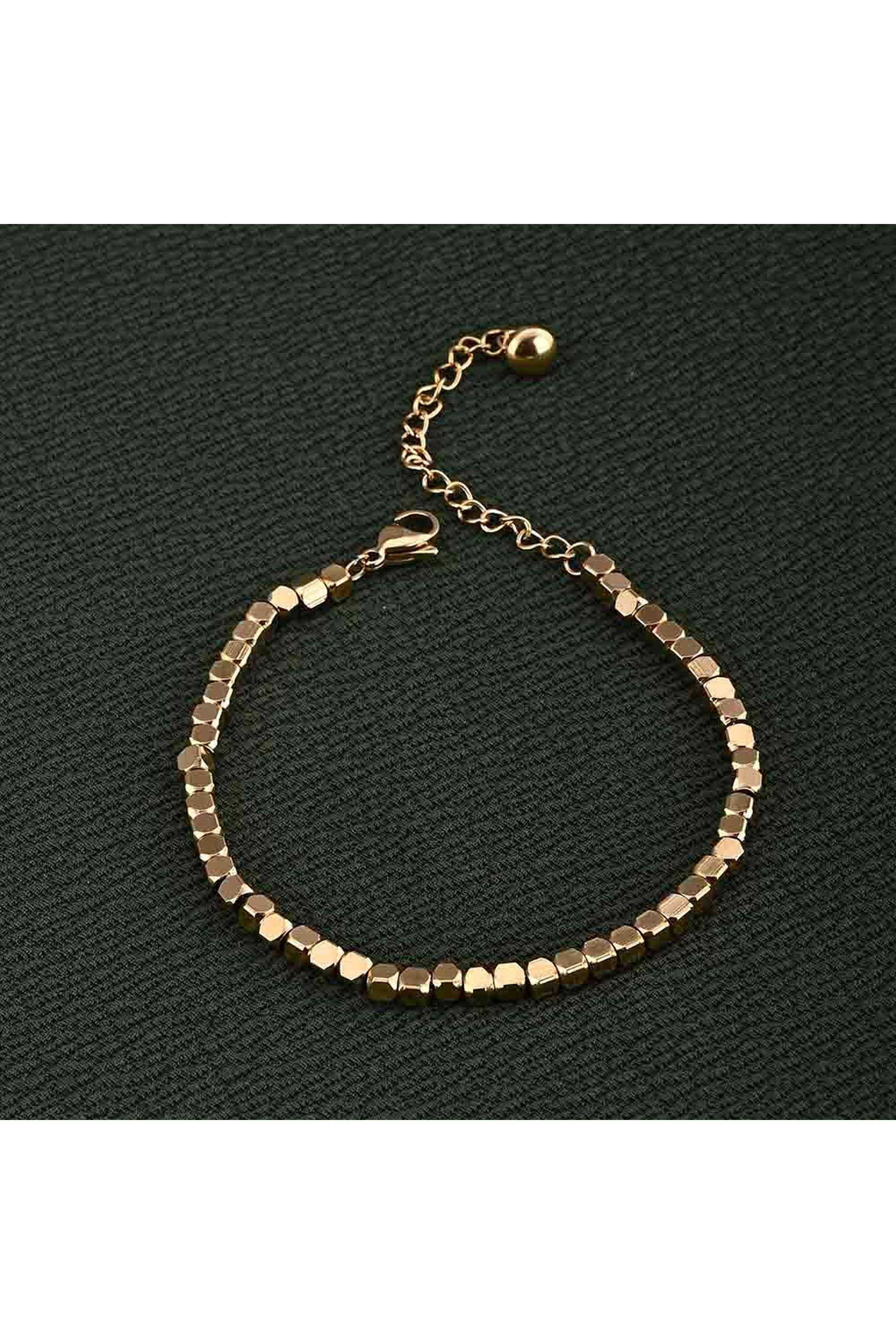 Gold-Cube-Chain-Bracelet-for-Womens-Waterproof-&-Anti-Tarnish