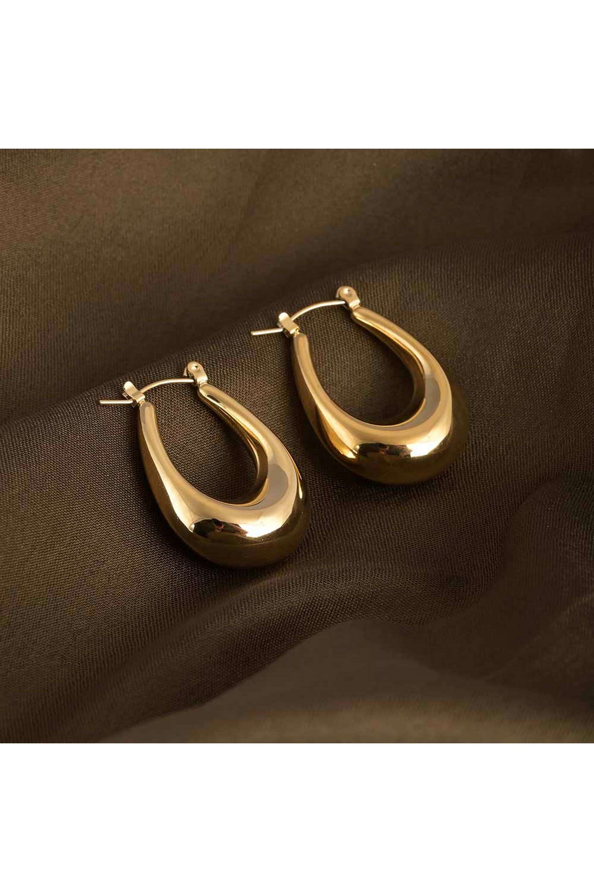 18k-Gold-Plated-U-shaped-Chunky-Earrings-for-Womens-Waterproof-&-Anti-Tarnish