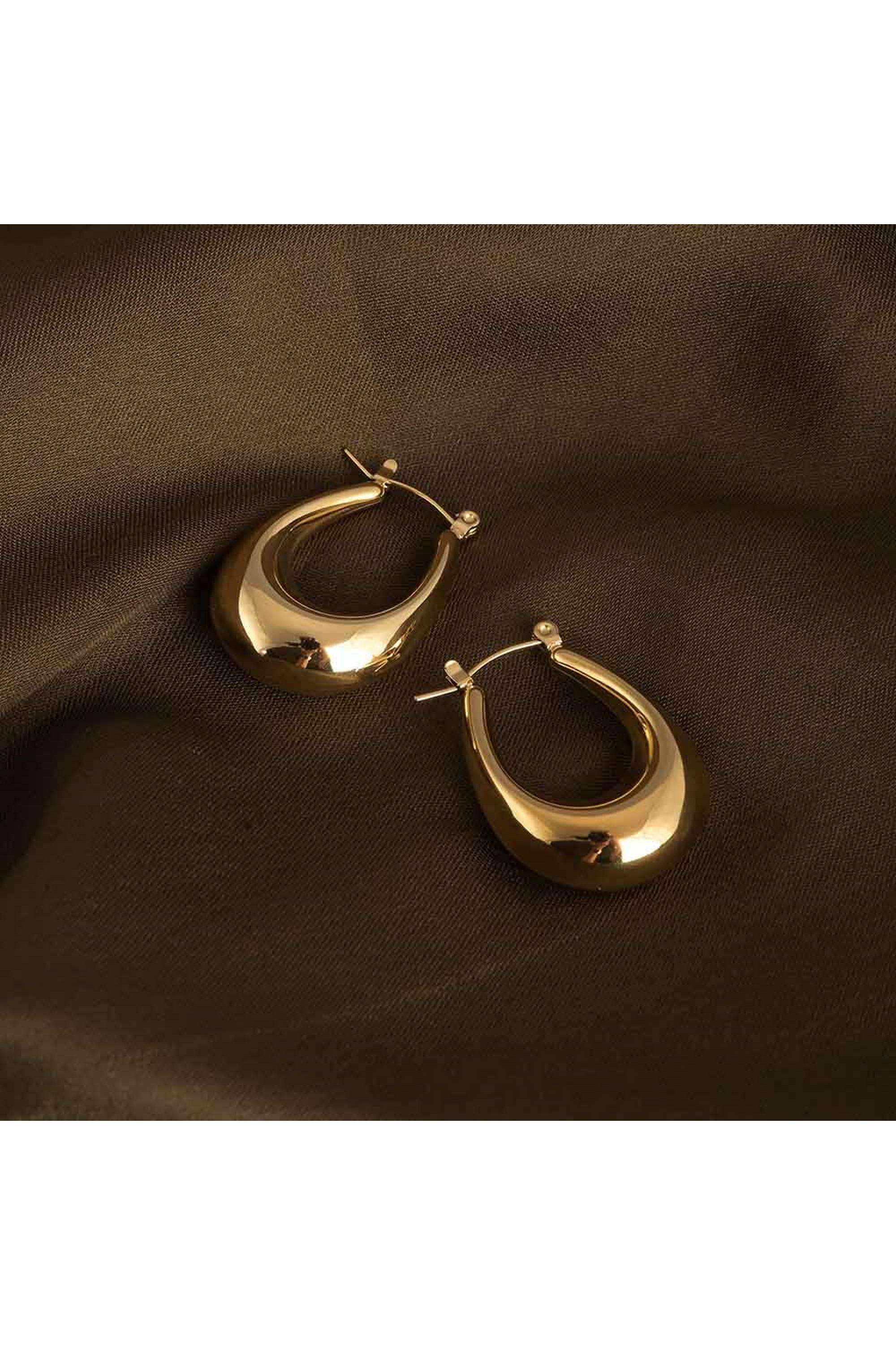 18k-Gold-Plated-U-shaped-Chunky-Earrings-for-Womens-Waterproof-&-Anti-Tarnish