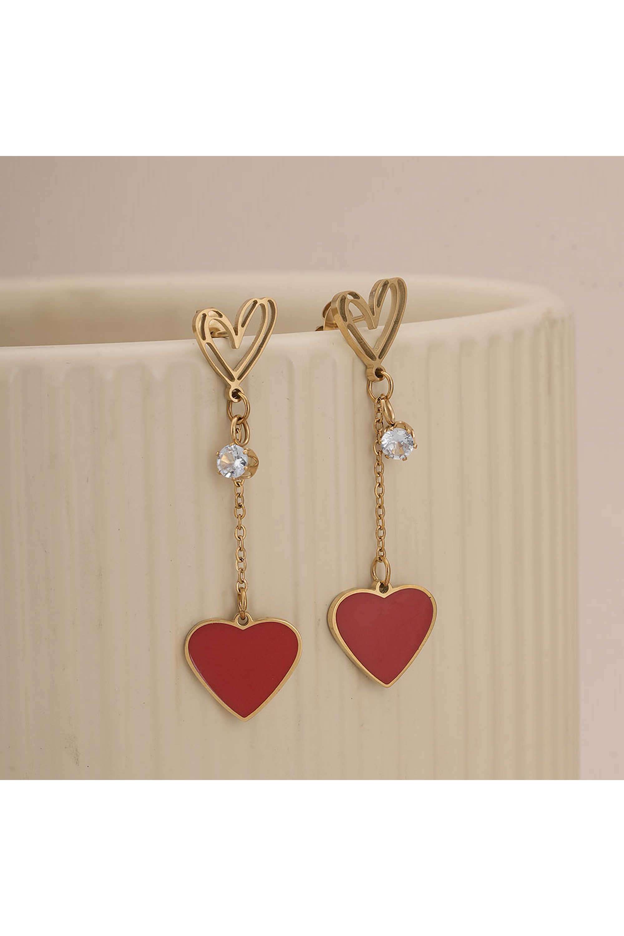 18K-Gold-Plated-Red-Heart-Dangle-Earrings-For-Womens-Waterproof-&-Anti-Tarnish