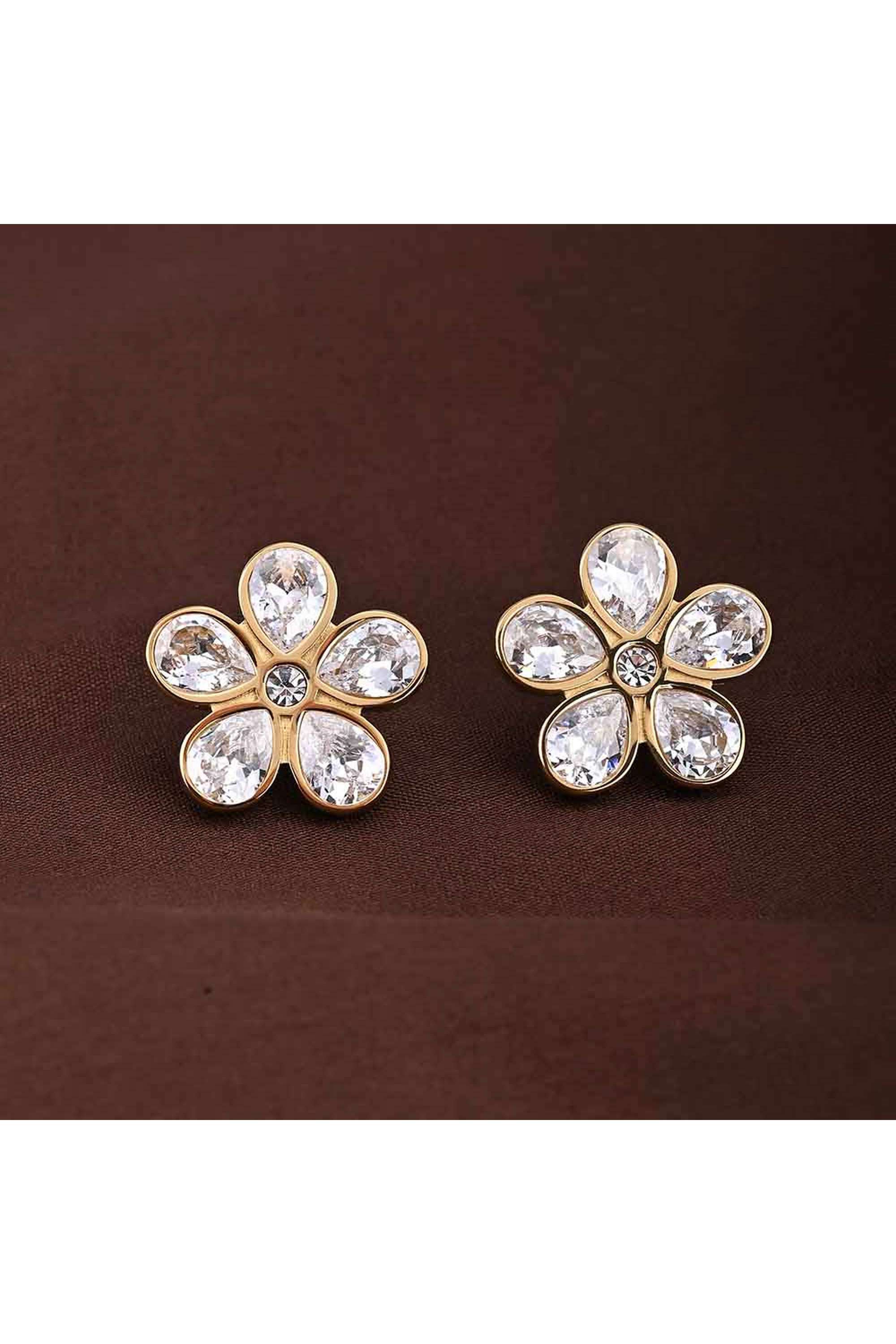 18k-Gold-Plated-Blooming-Diamonds-Stud-Earring-for-Womens-Waterproof-&-Anti-Tarnish