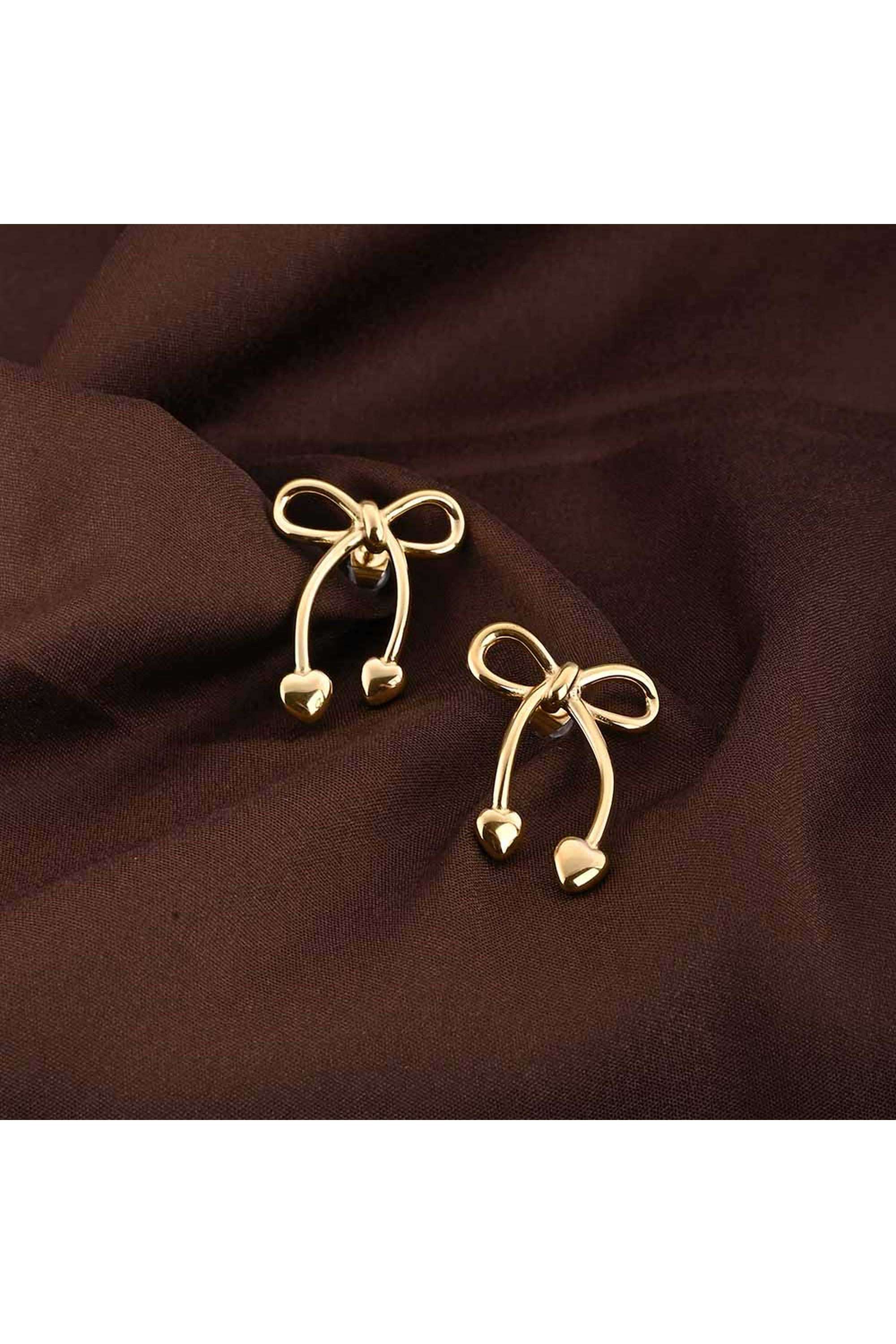 18K-Gold-Plated-Unique-Gold-Bow-&-Heart-Drop-Earrings-For-Womens-Waterproof-&-Anti-Tarnish