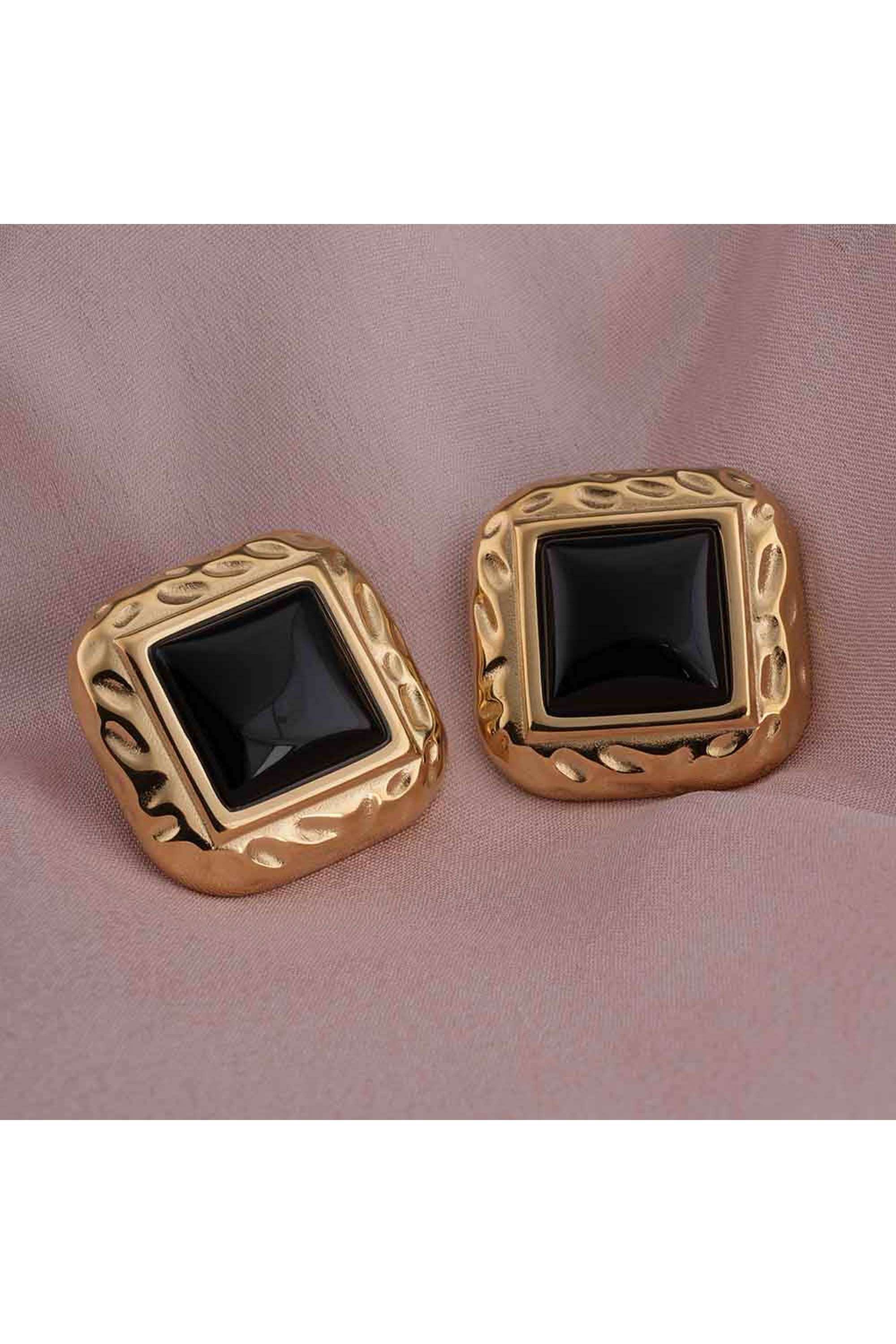 18k-Gold-Plated-Statement-Green-Stone-Stud-Earrings-for-Womens-Waterproof-&-Anti-Tarnish