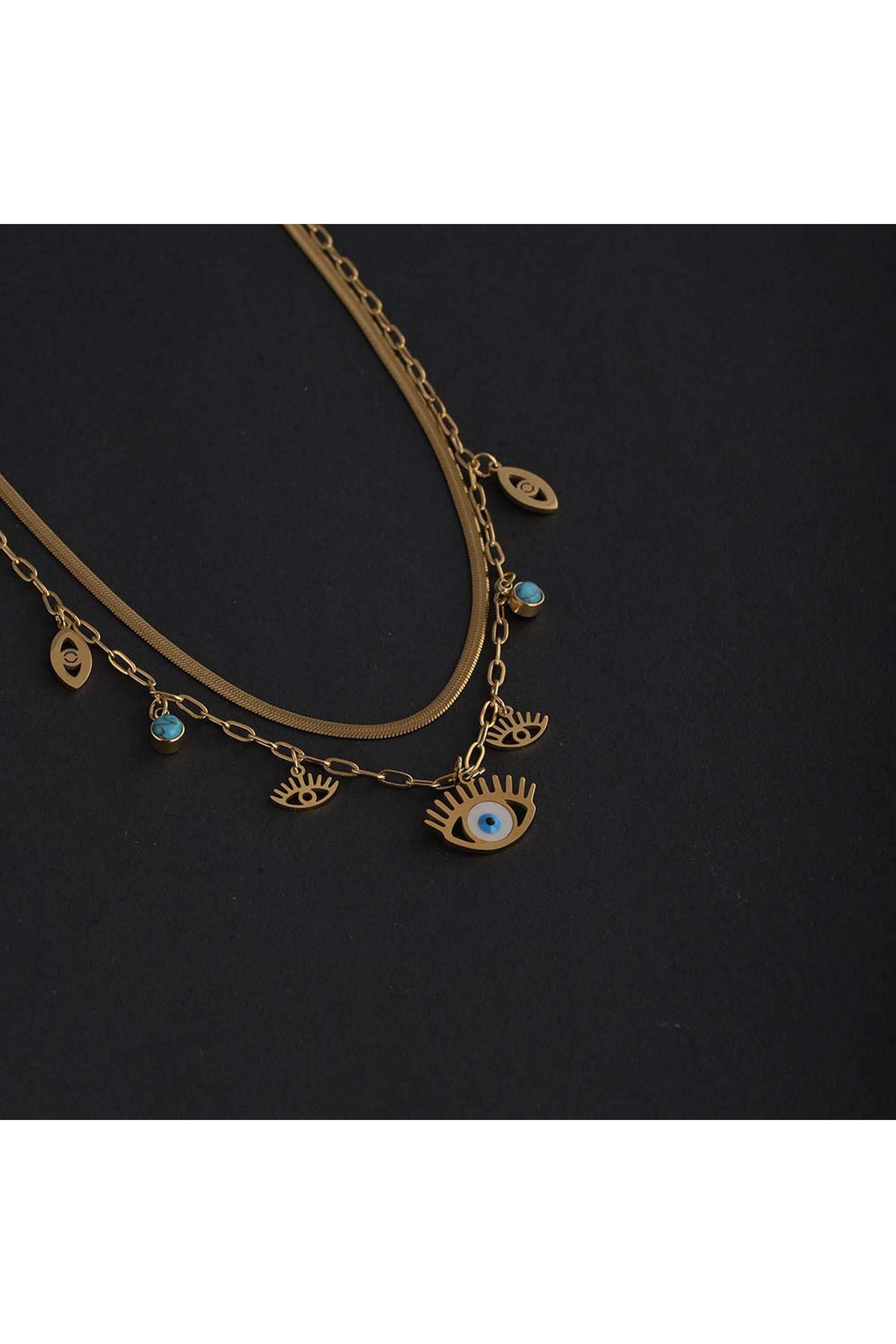18k-Gold-Plated-Evil-eye-Cascade-Necklace-for-Womens-Waterproof-&-Anti-Tarnish