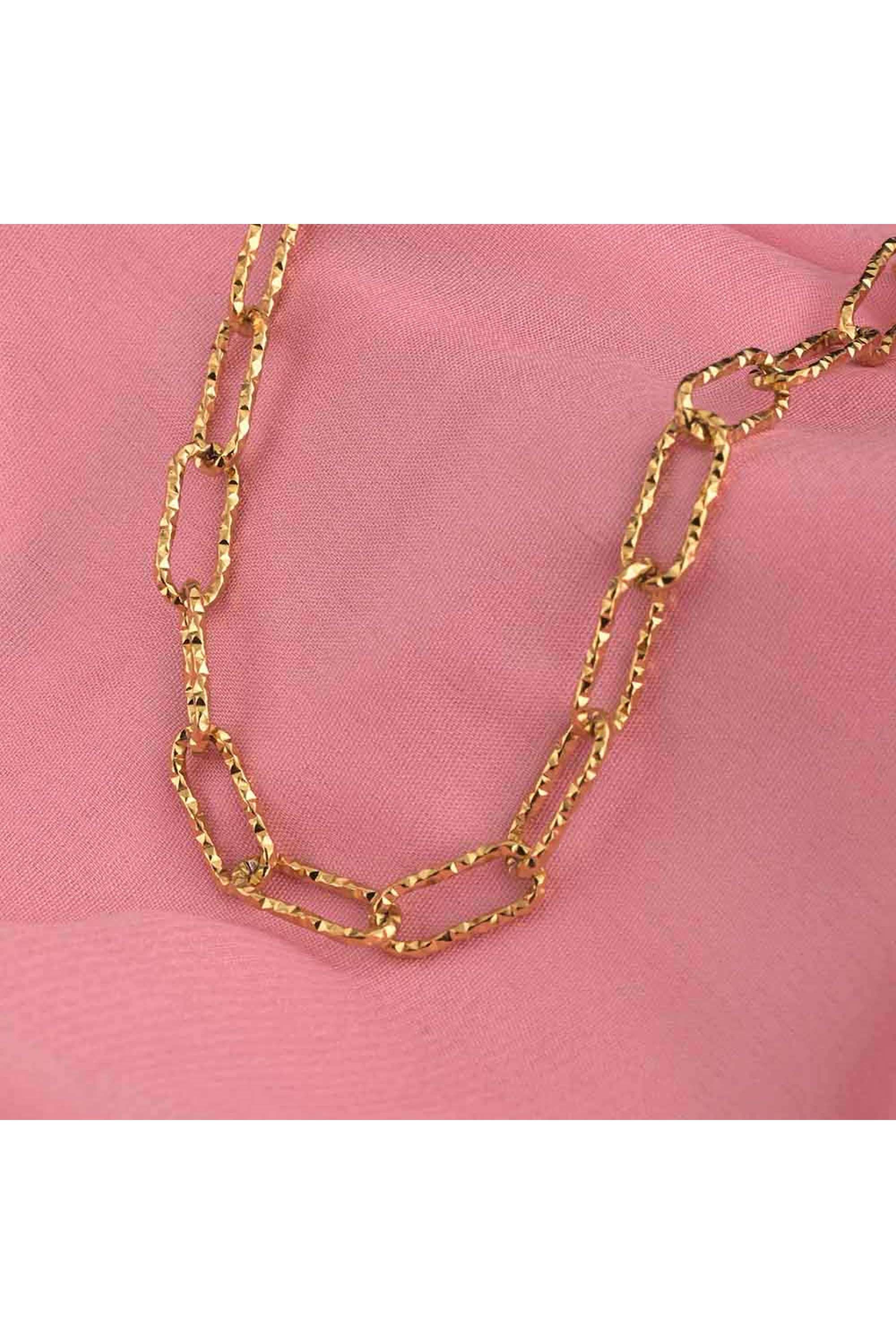 18K-Gold-Plated-Shimmering-Link-Chain-Necklace-For-Womens-Waterproof-&-Anti-Tarnish