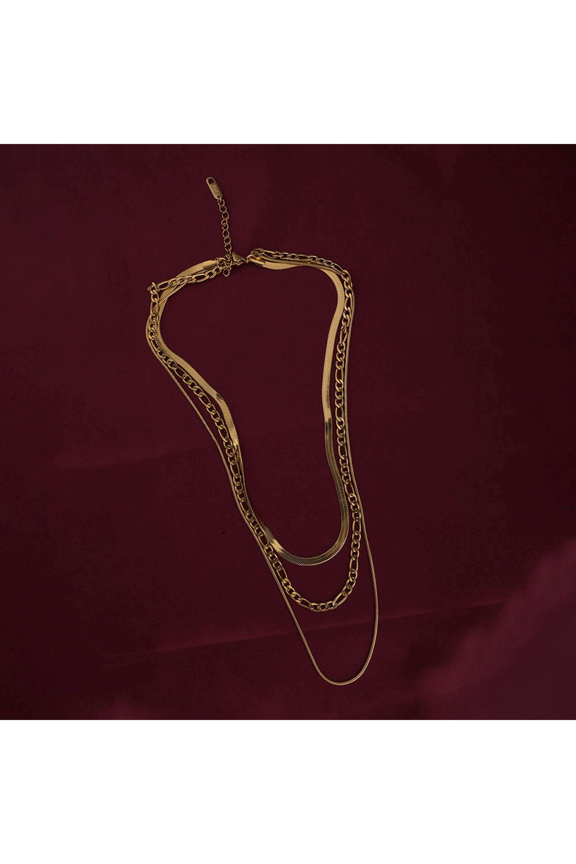 18K-Gold-Plated-Triple-Strand-Layered-Gold-Necklace-For-Womens---Waterproof-&-Anti-Tarnish