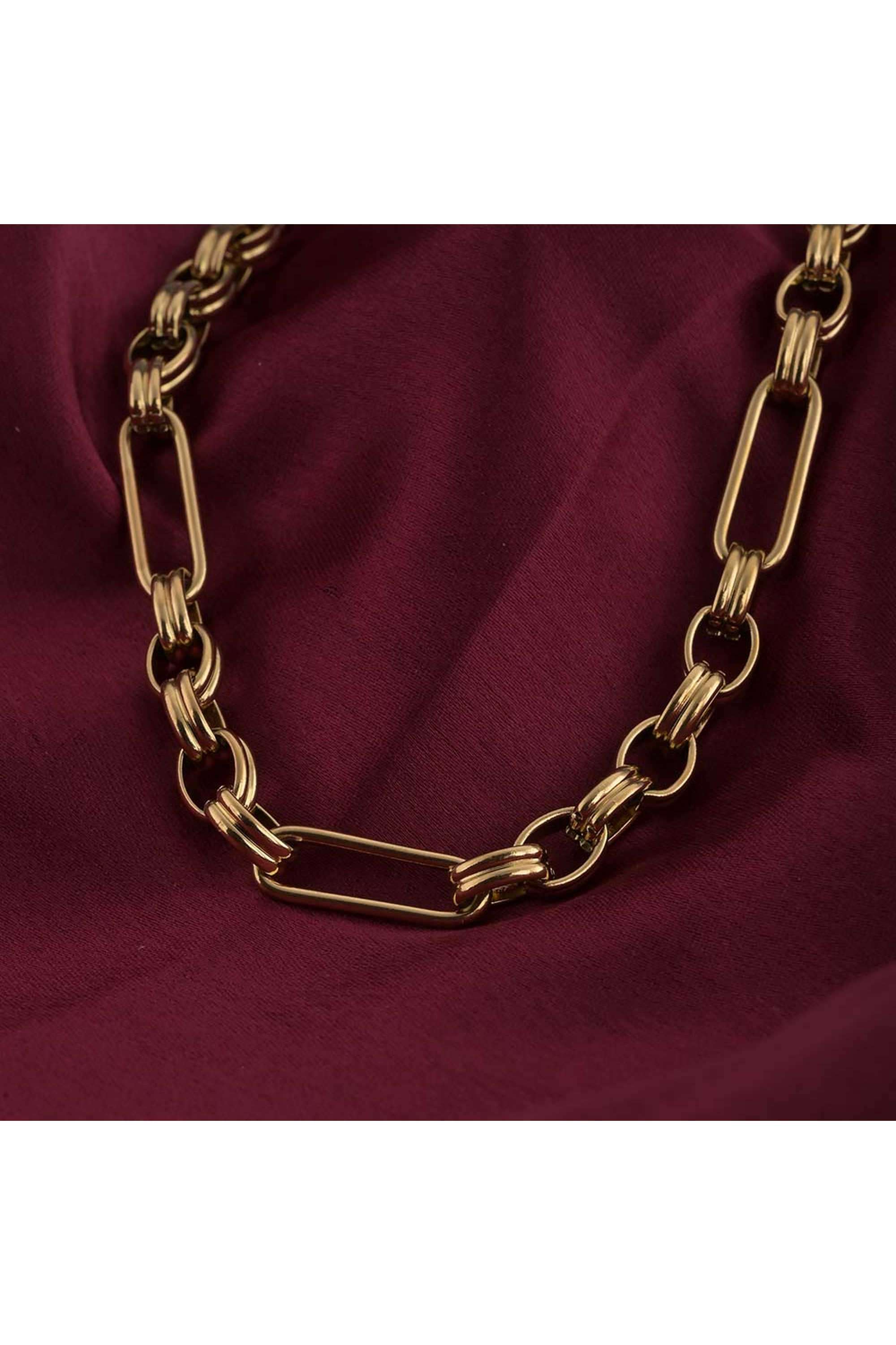 18K-Gold-Plated-Gold-Figaro-Chain-Necklace-For-Womens-Waterproof-&-Anti-Tarnish