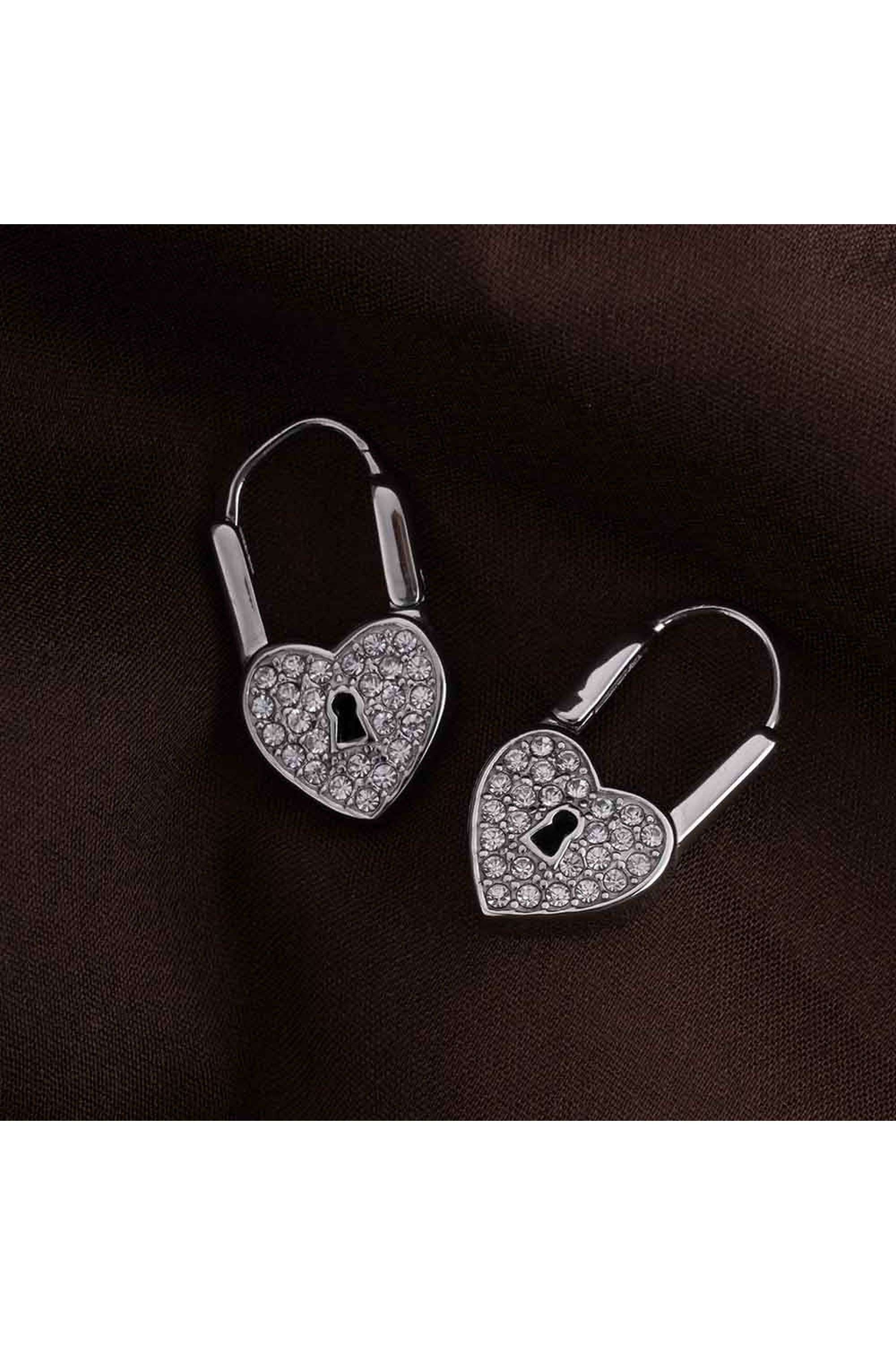 18k-Silver-Plated-Love-Lock-Silver-Hoop-Earrings-for-Womens-Waterproof-&-Anti-Tarnish