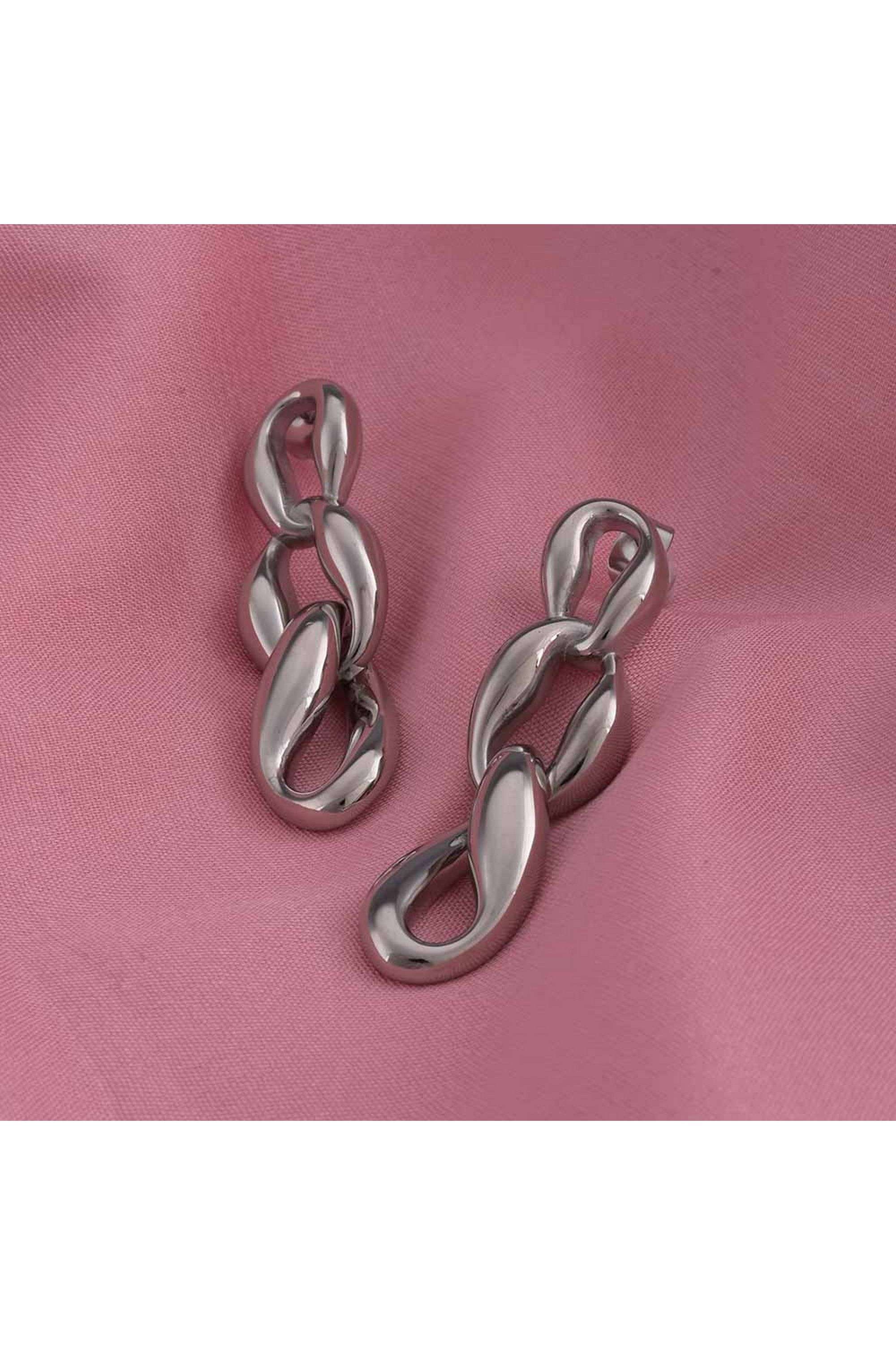 925-Silver-Silver-Plated-Linked-Silver-Chain-Drop-Earrings-for-Womens-Waterproof-&-Anti-Tarnish