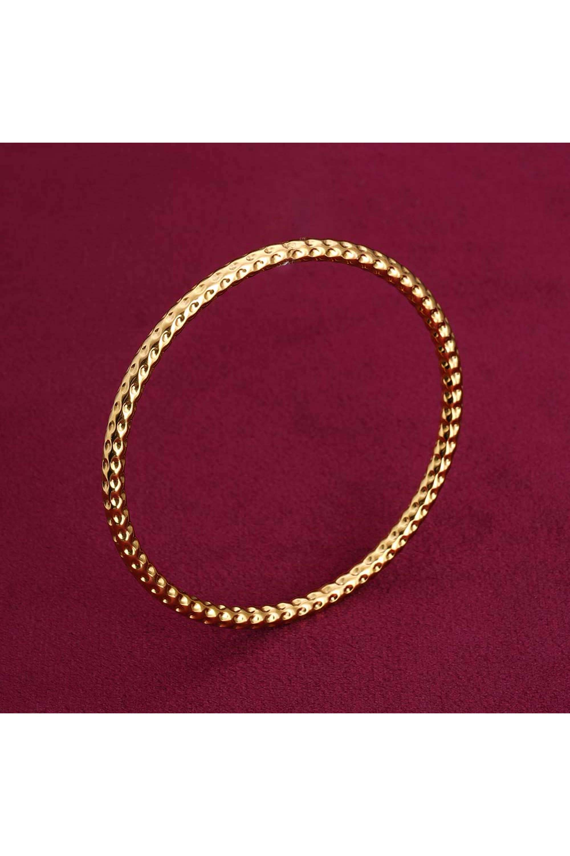 Gold-Plated-Circle-Hammered-Buddhist-Bangle-Bracelet-for-Womens---Waterproof-&-Anti-Tarnish