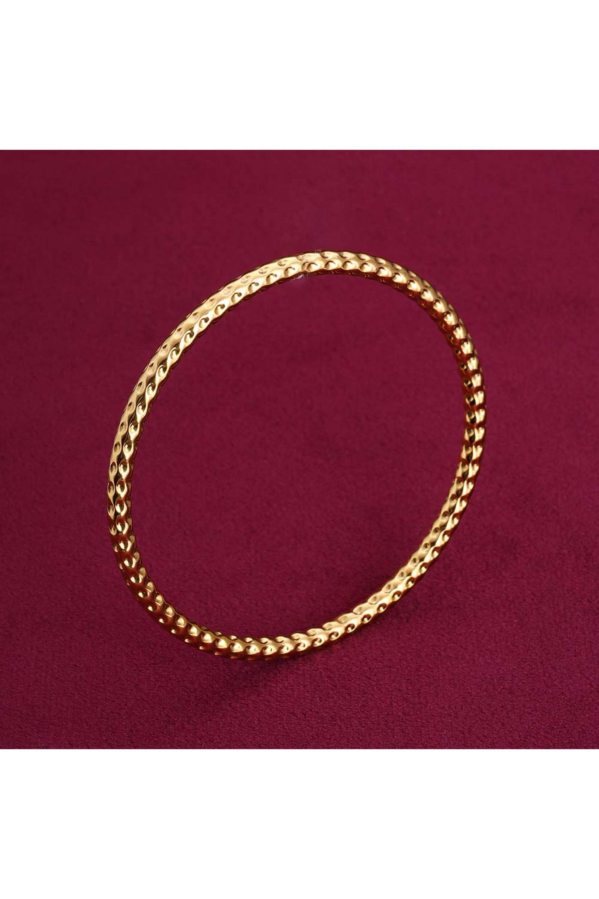 Gold-Plated-Circle-Hammered-Buddhist-Bangle-Bracelet-for-Womens---Waterproof-&-Anti-Tarnish