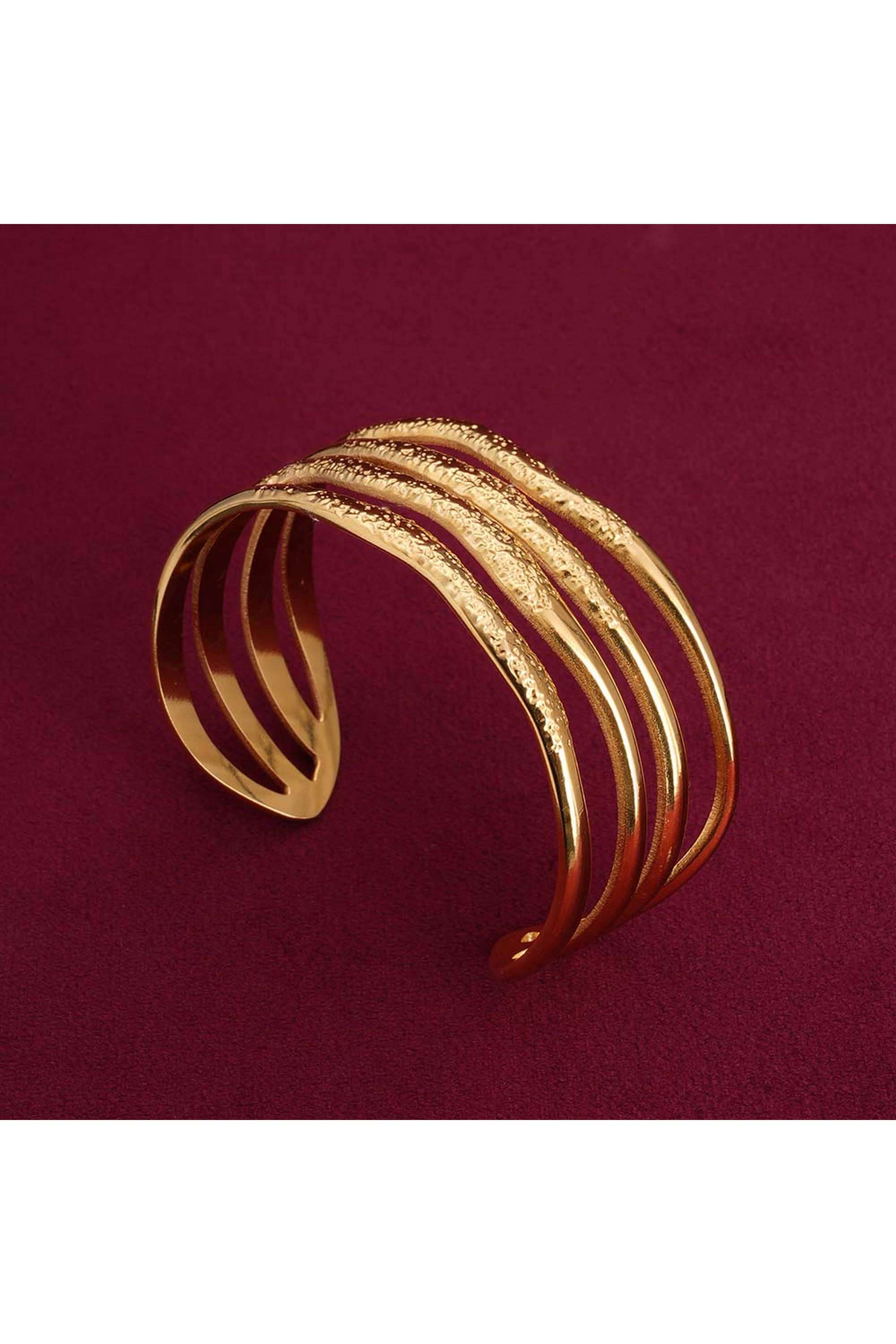 Golden-Waves-Cuff-Bracelet-for-Womens---Waterproof-&-Anti-Tarnish