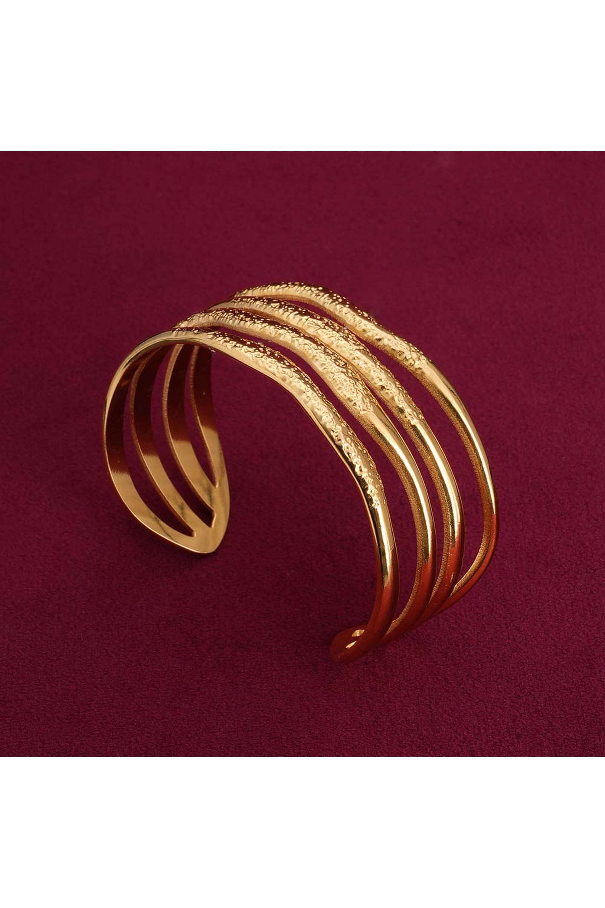 Golden-Waves-Cuff-Bracelet-for-Womens---Waterproof-&-Anti-Tarnish