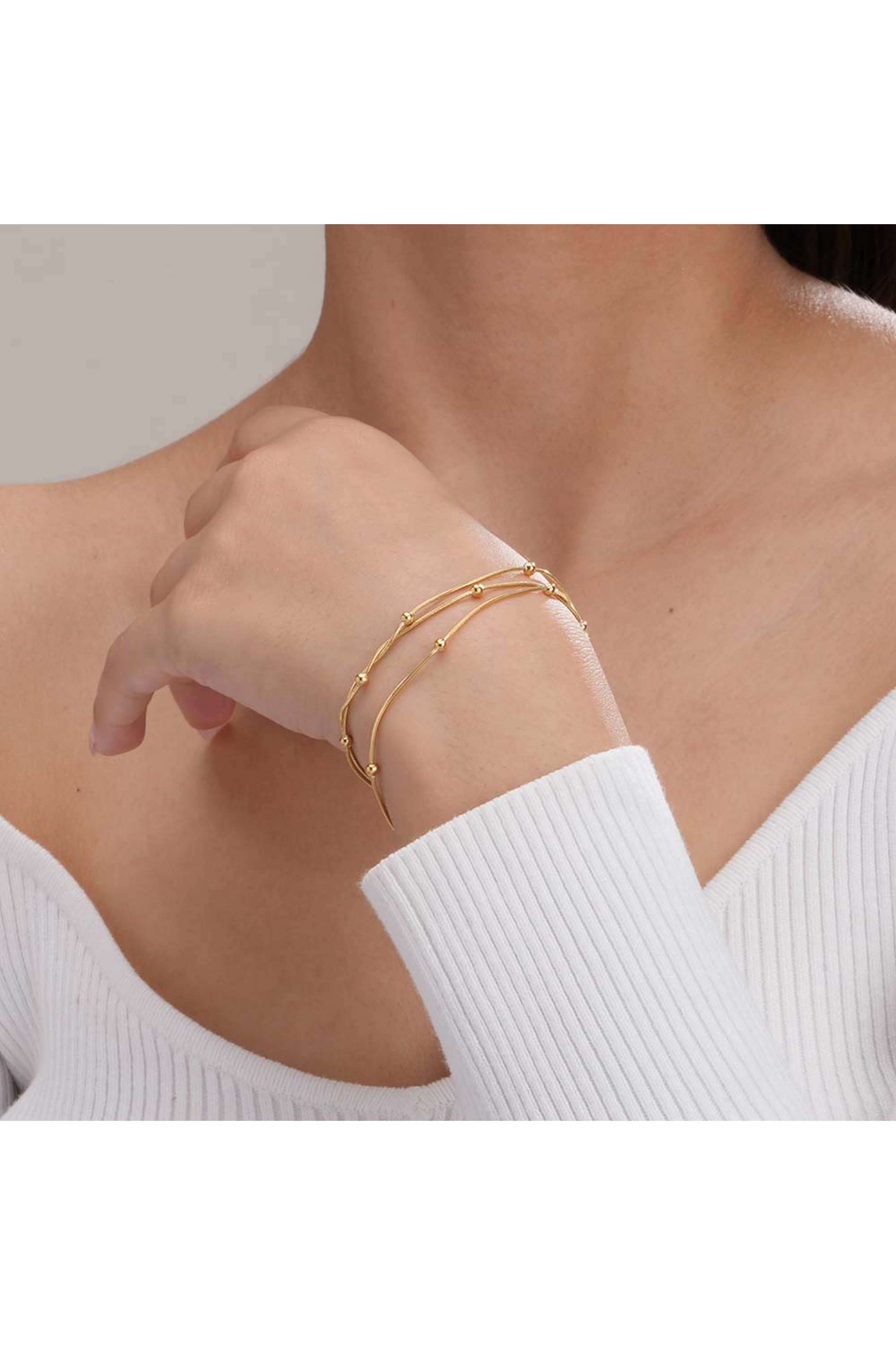 Beaded-Beauty-Layred-Chain-Bracelet-for-Womens---Waterproof-&-Anti-Tarnish