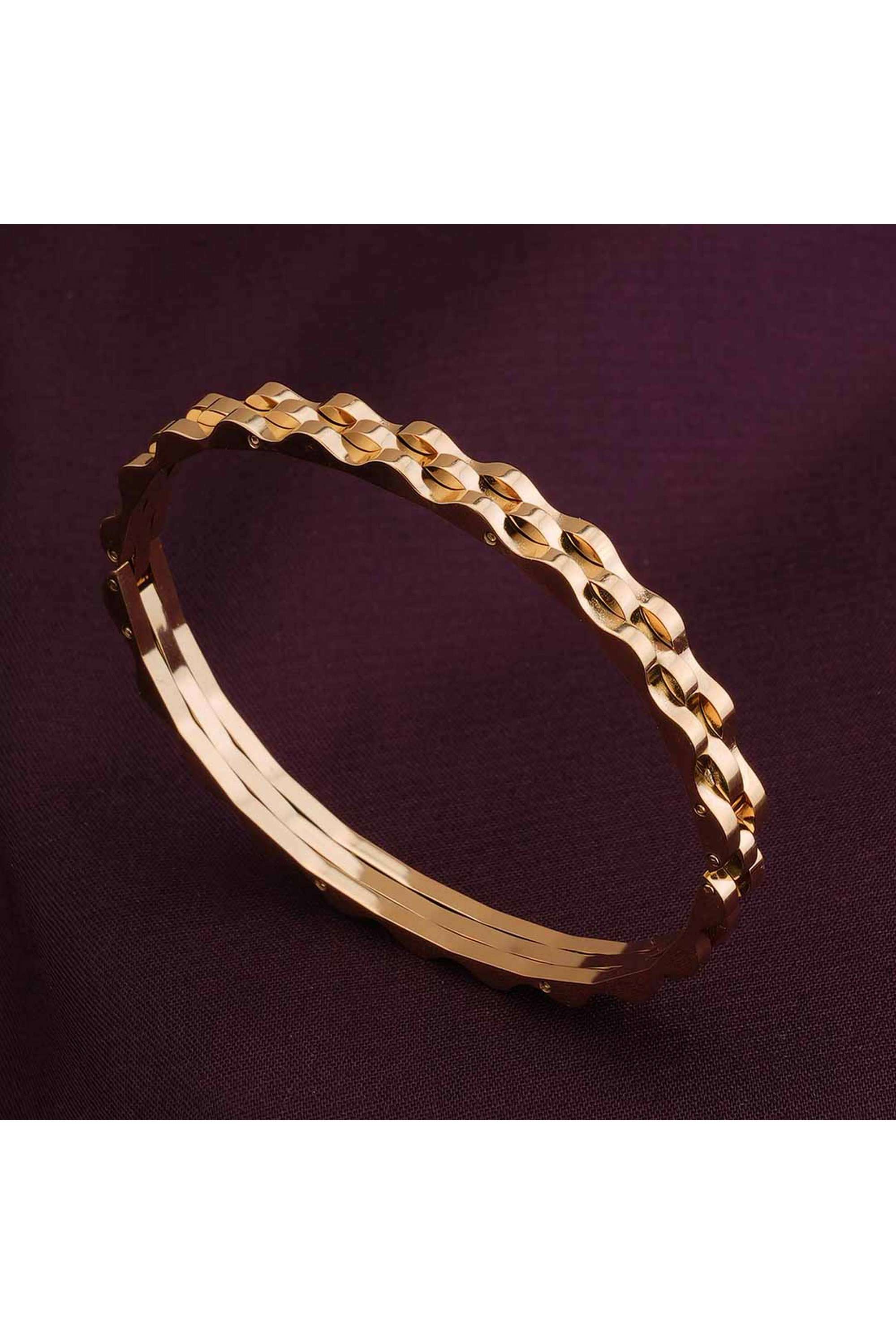 Embossed-Gold-Bangle-Bracelet-for-Womens---Waterproof-&-Anti-Tarnish