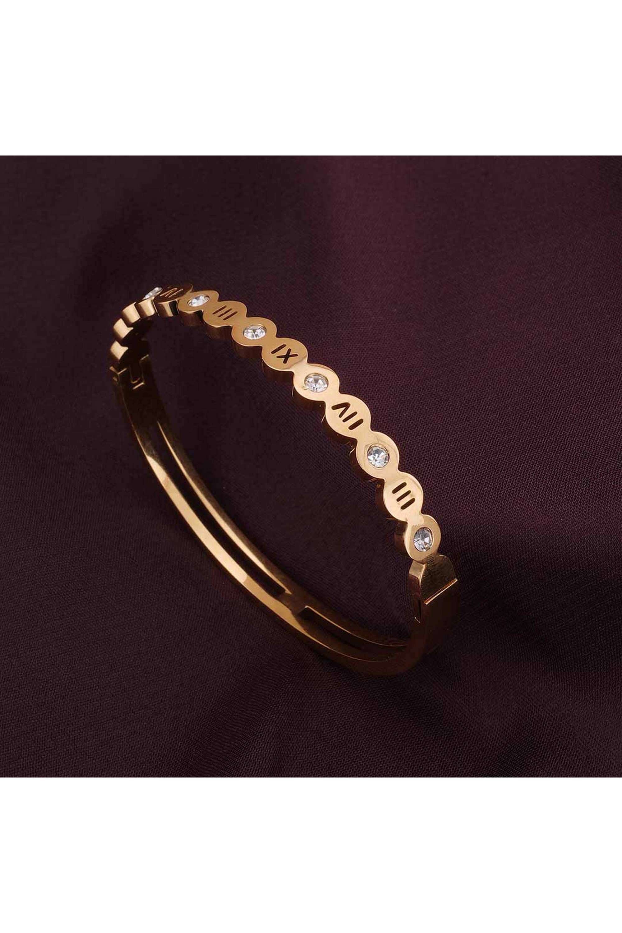 Diamonds-Golden-Bangle-Bracelet-for-Womens---Waterproof-&-Anti-Tarnish