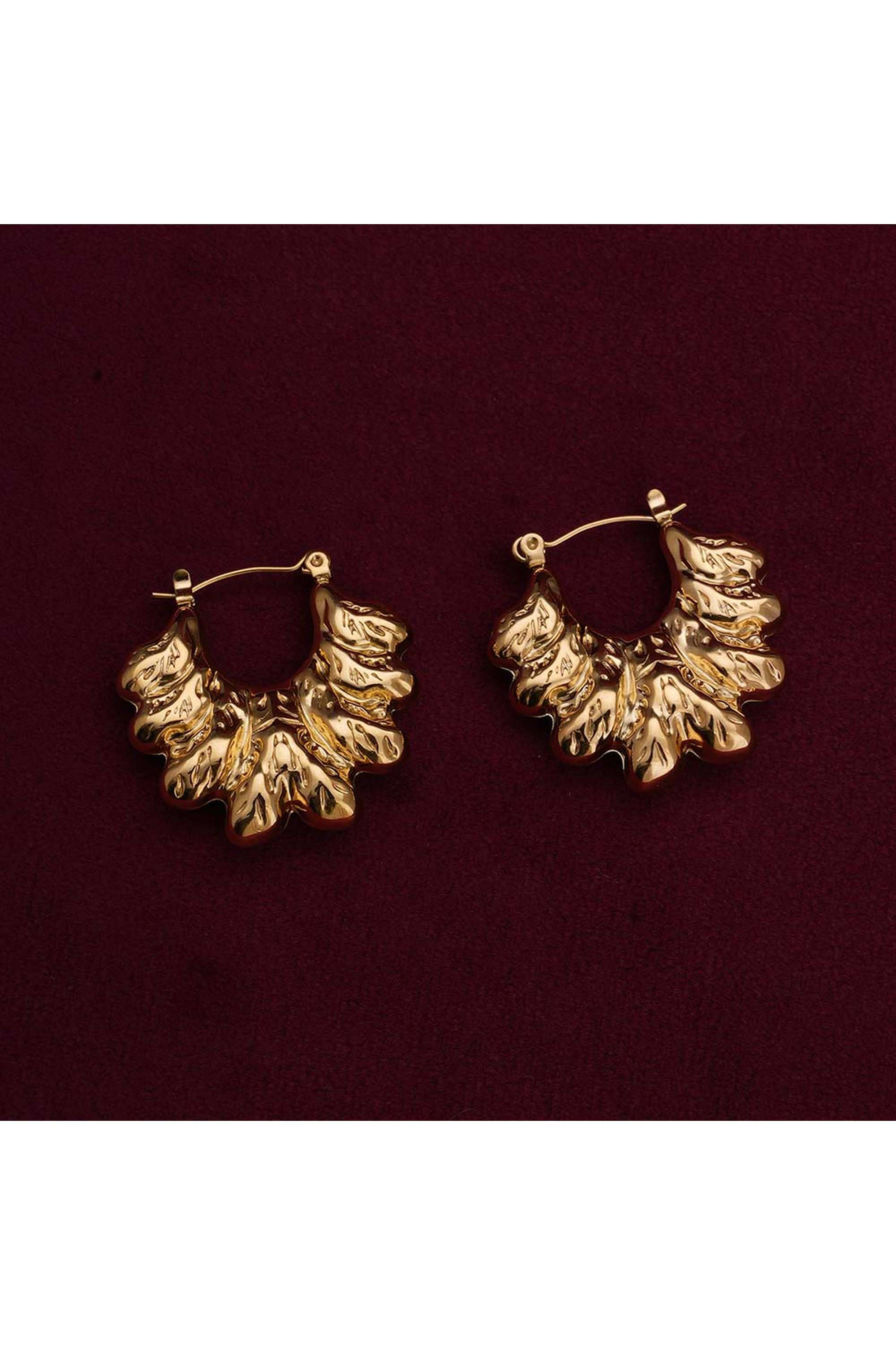 Floral-Gold-Hoops-for-Womens---Waterproof-&-Anti-Tarnish