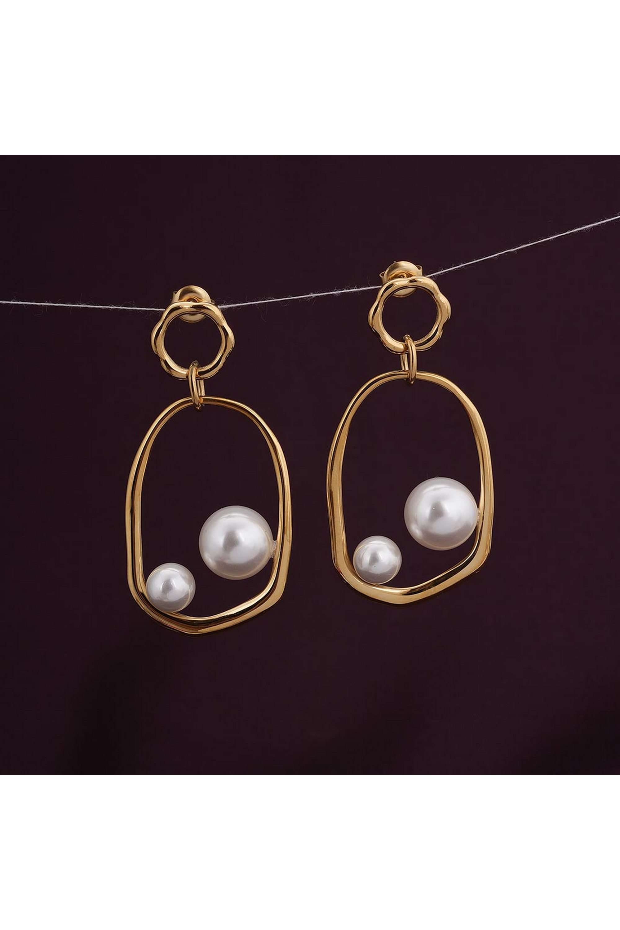 Golden-Pearl-Drop-Earrings-for-Womens---Waterproof-&-Anti-Tarnish
