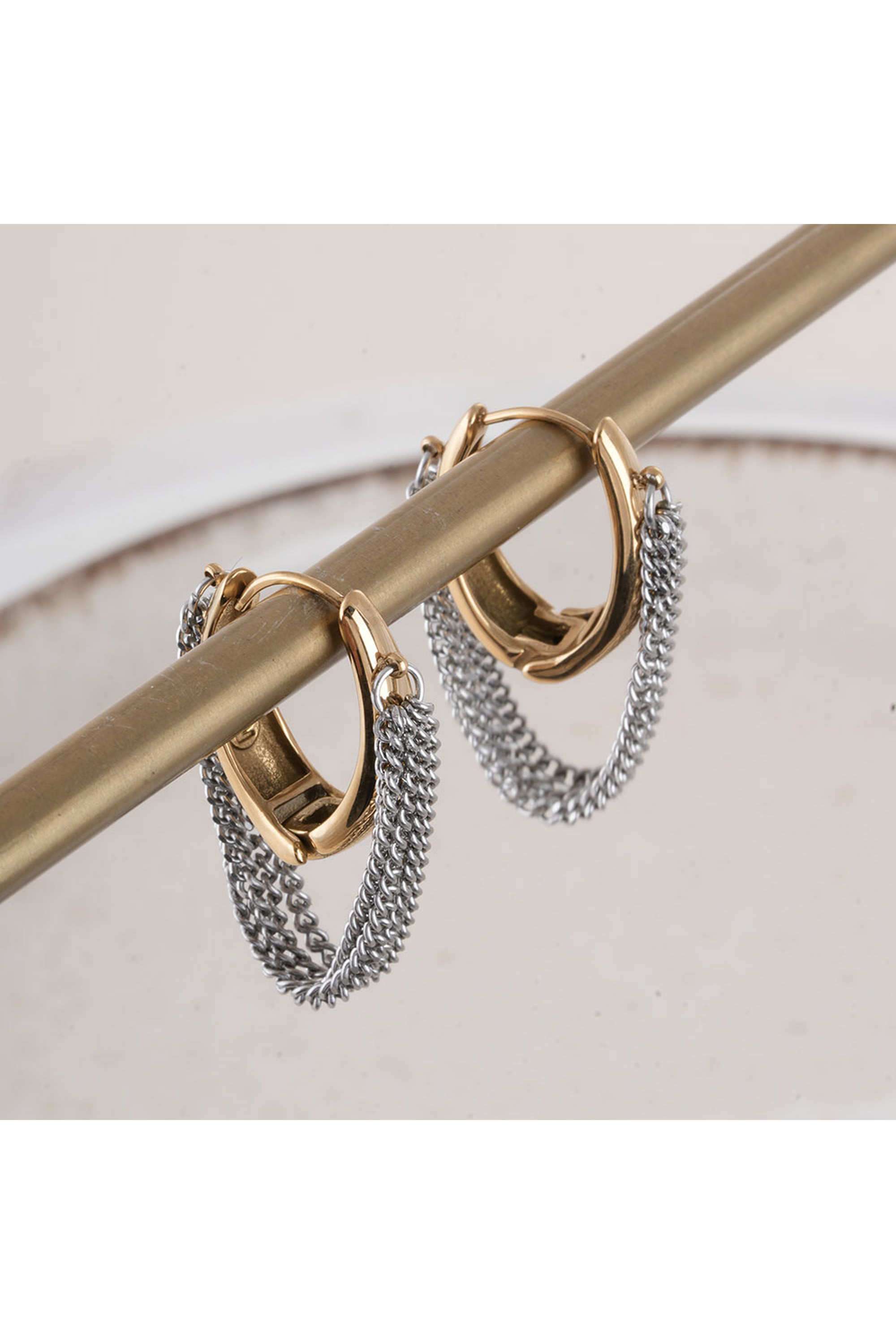 Gold-&-Silver-Chain-Hoop-Earrings-for-Womens---Waterproof-&-Anti-Tarnish