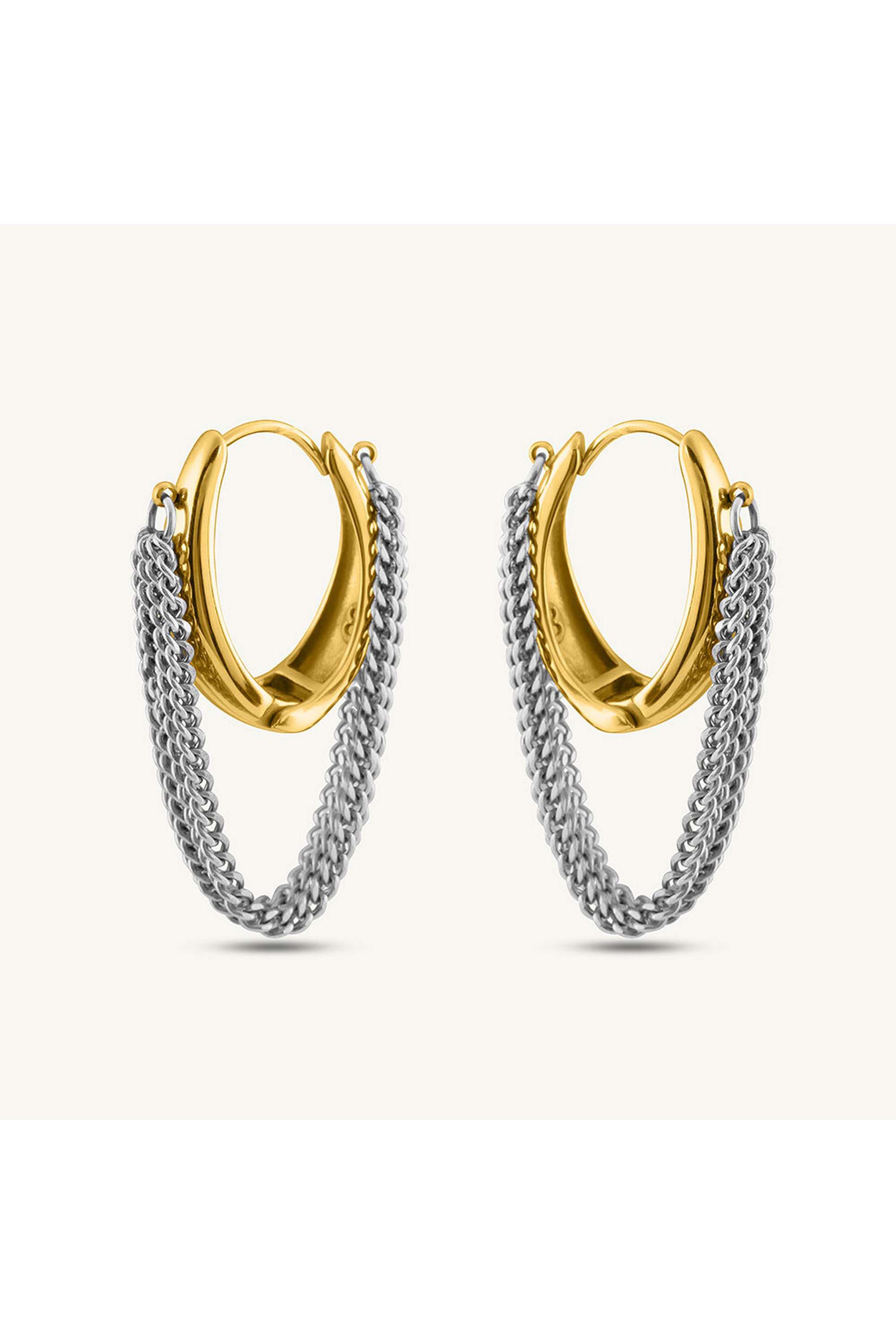 Gold-&-Silver-Chain-Hoop-Earrings-for-Womens---Waterproof-&-Anti-Tarnish