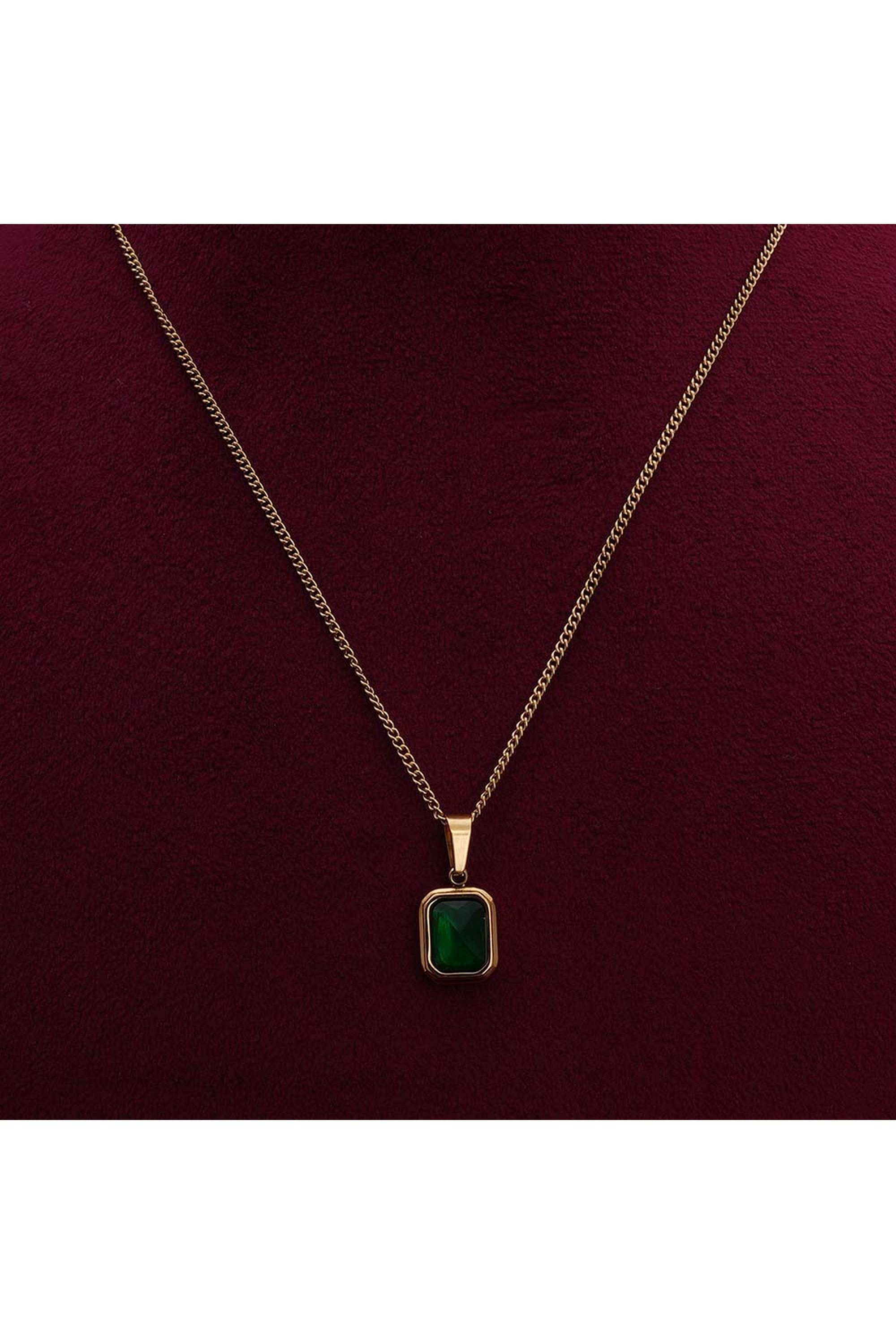 Everyday-Exquisite-Green-Stone-Gold-Necklace-for-Womens---Waterproof-&-Anti-Tarnish