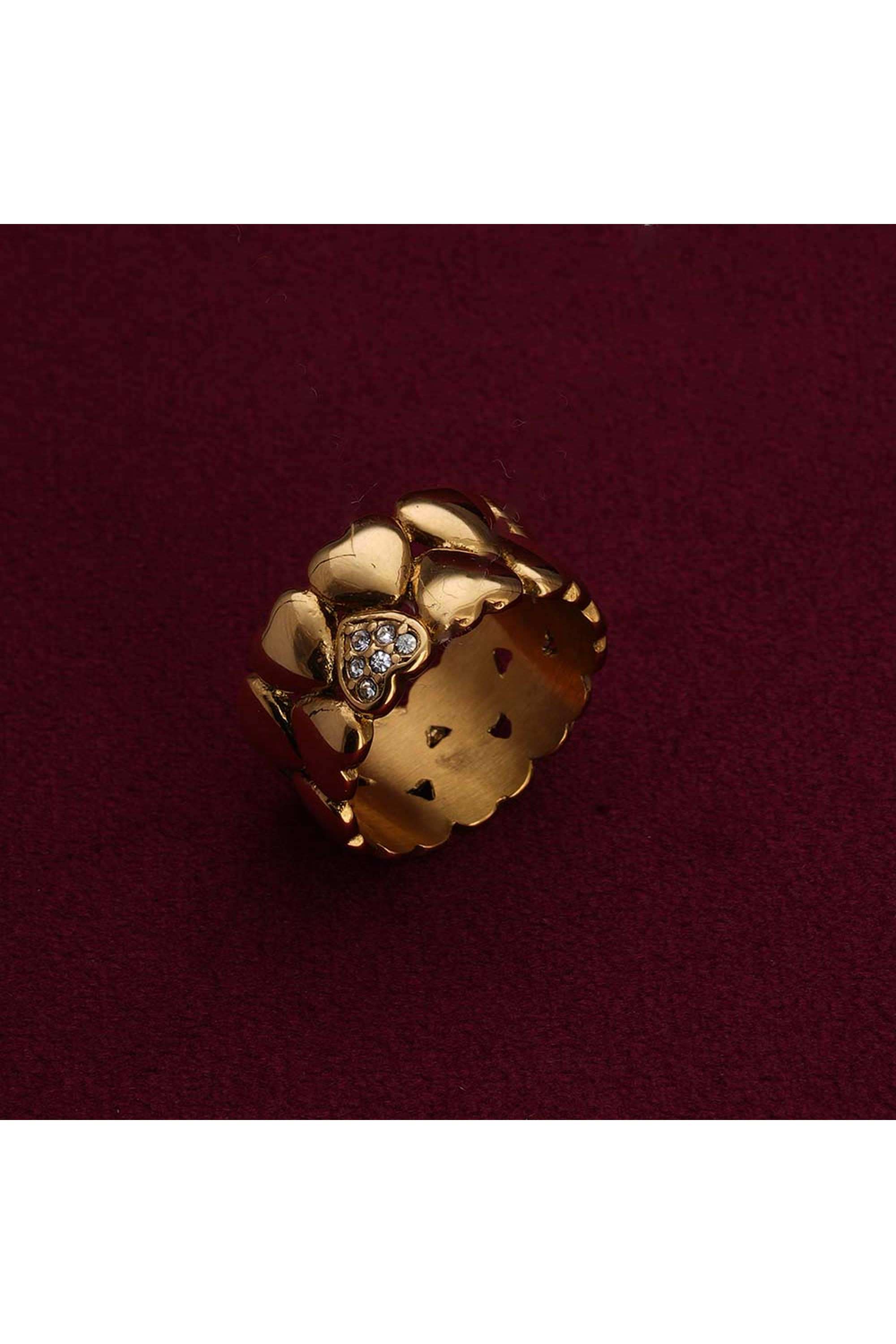 Gold-Hearts-Band-Ring-for-Womens-(Size--7)---Waterproof-&-Anti-Tarnish
