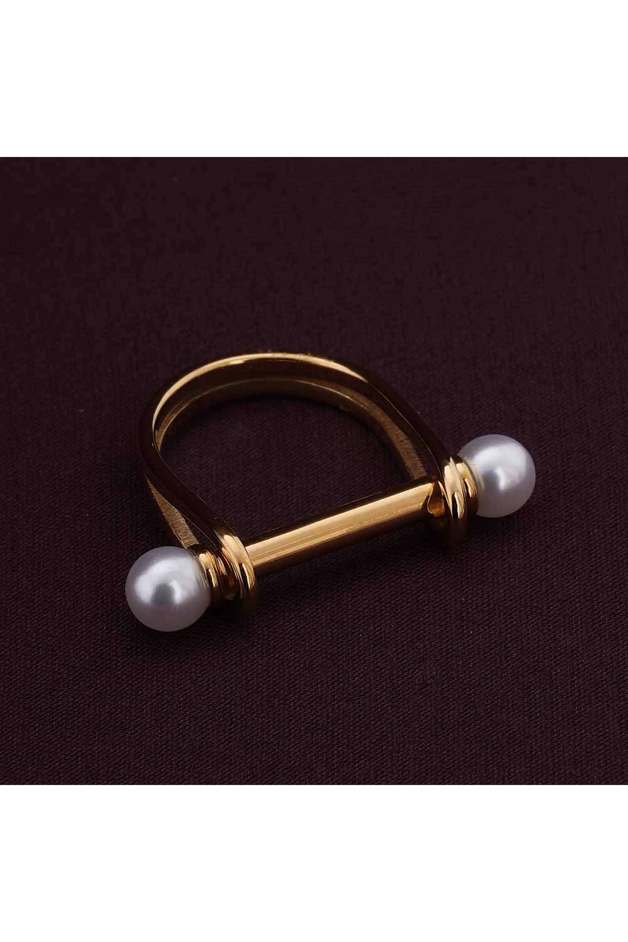 U-Shaped-Gold-Pearl-Ring-for-Womens-(Size--7)---Waterproof-&-Anti-Tarnish