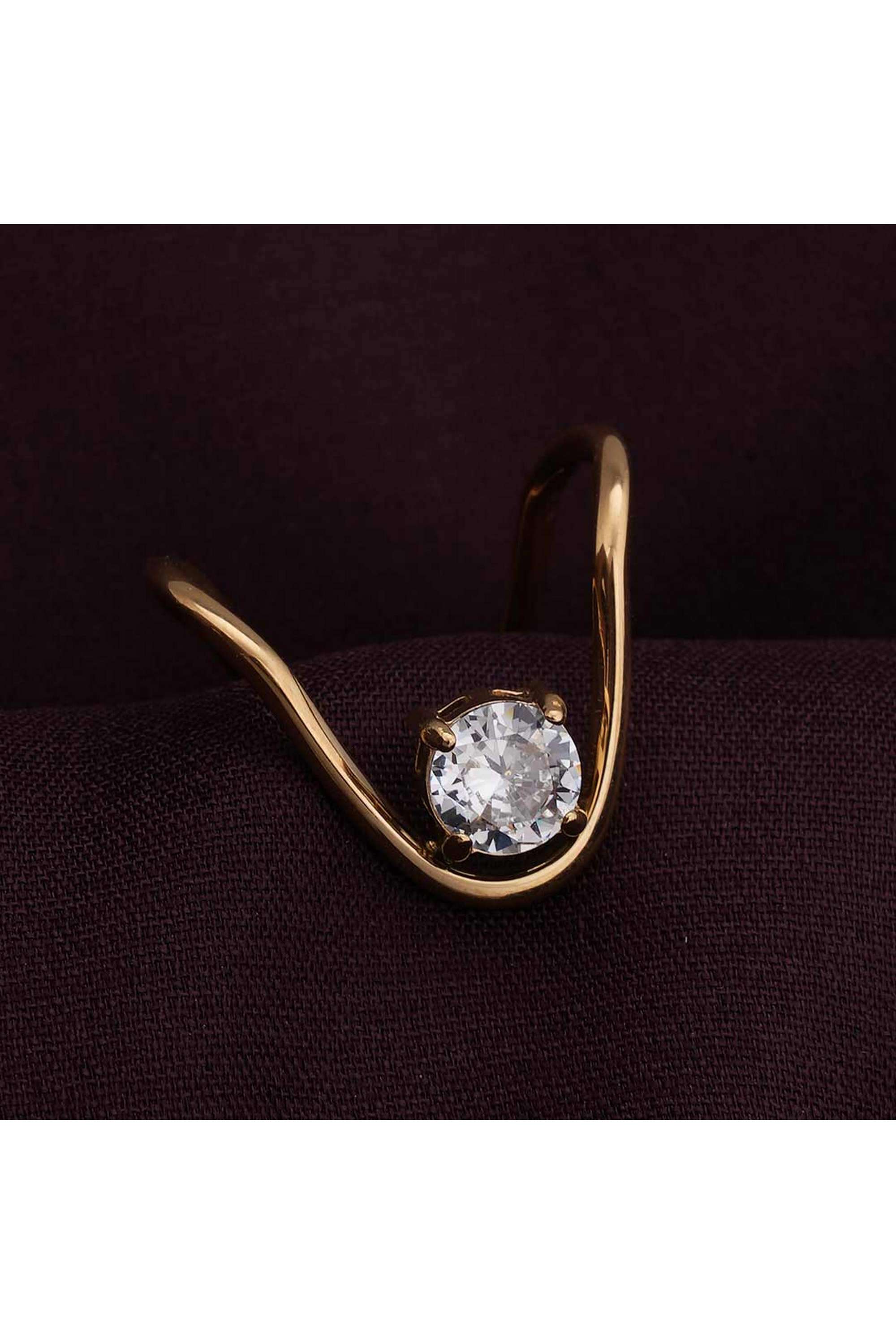 Trendy-Curve-Diamond-Ring-(Size-6)-for-Womens-(Size--6)---Waterproof-&-Anti-Tarnish