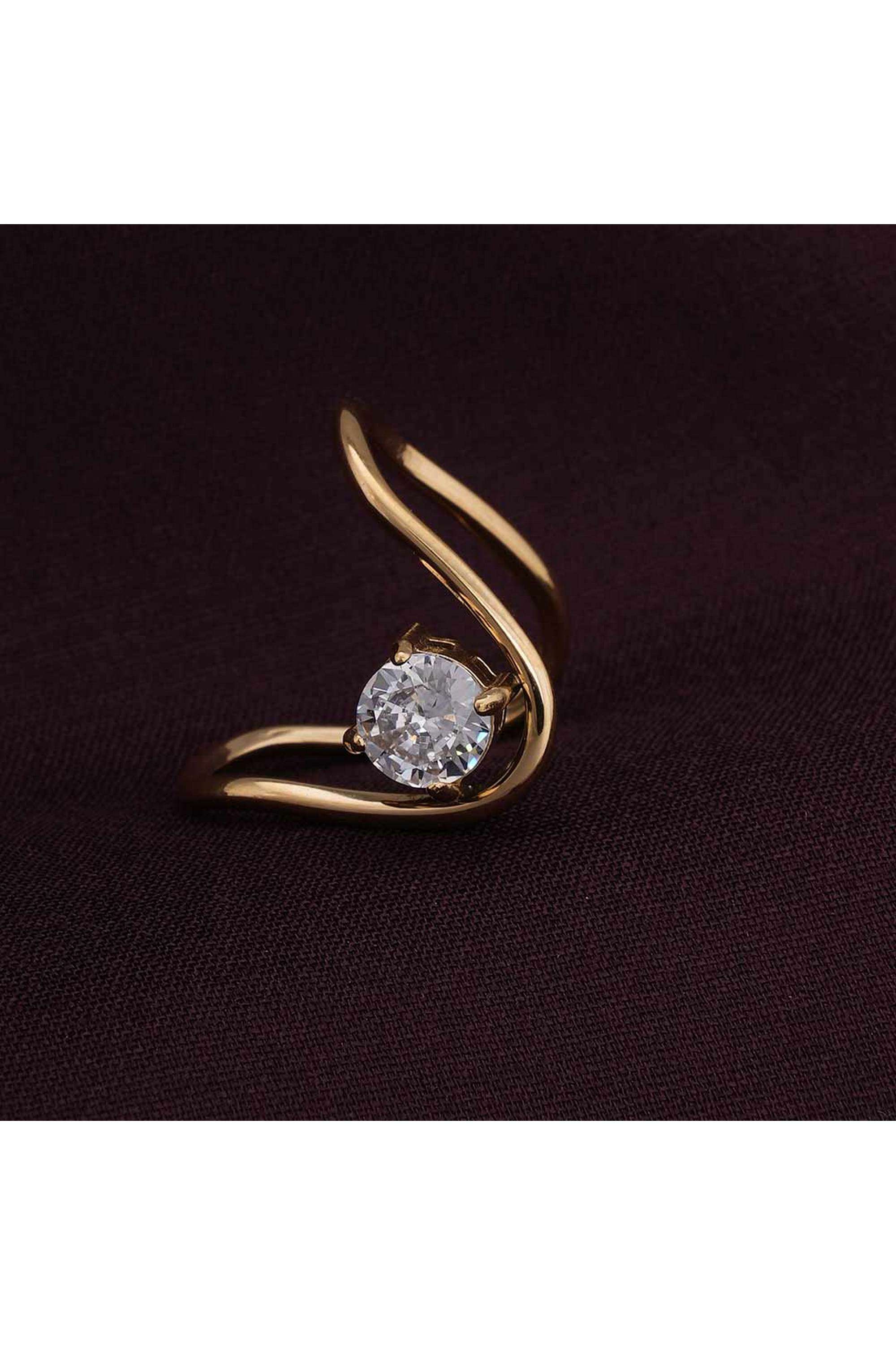 Trendy-Curve-Diamond-Ring-(Size-6)-for-Womens-(Size--6)---Waterproof-&-Anti-Tarnish