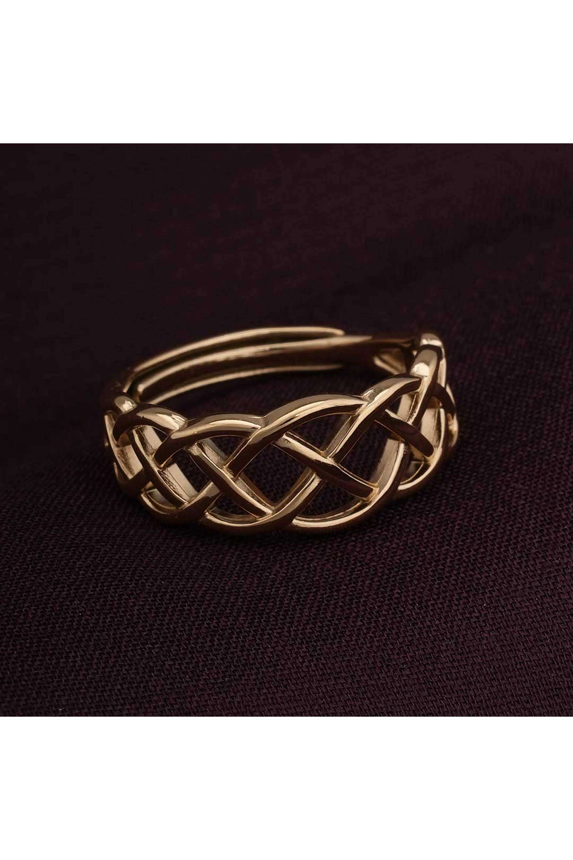 Interlocking-Gold-Ring-for-Womens-(Size--7)---Waterproof-&-Anti-Tarnish