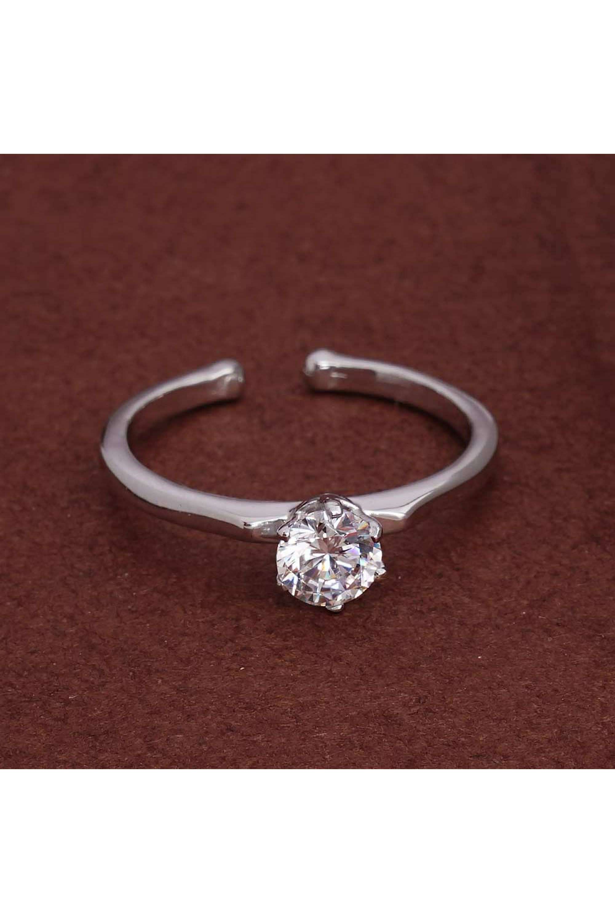 925-Sterling-Silver-Solitaire-Beauty-925-Silver-Ring-for-Womens---Size-Adjustable