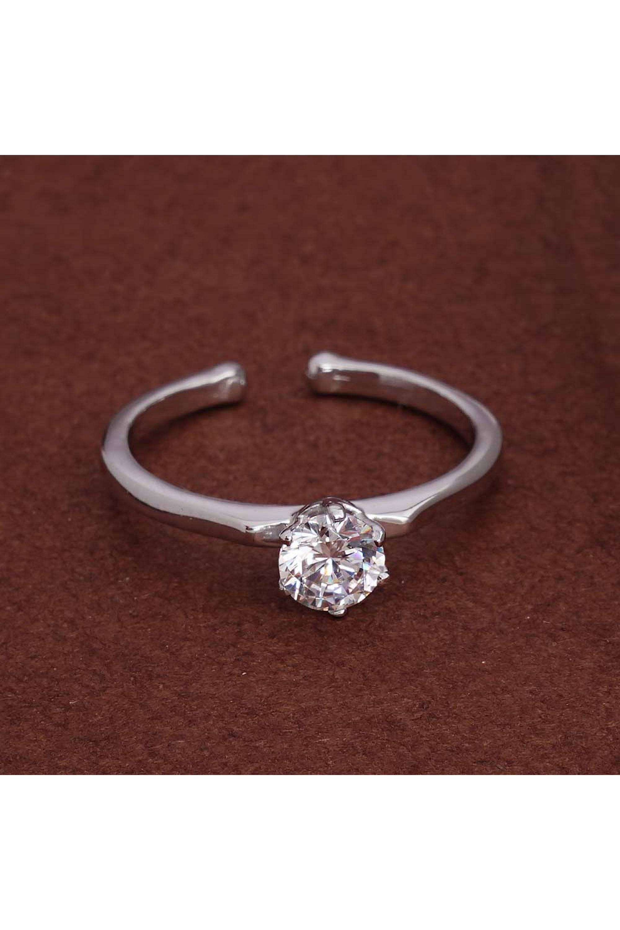 925-Sterling-Silver-Solitaire-Beauty-925-Silver-Ring-for-Womens---Size-Adjustable