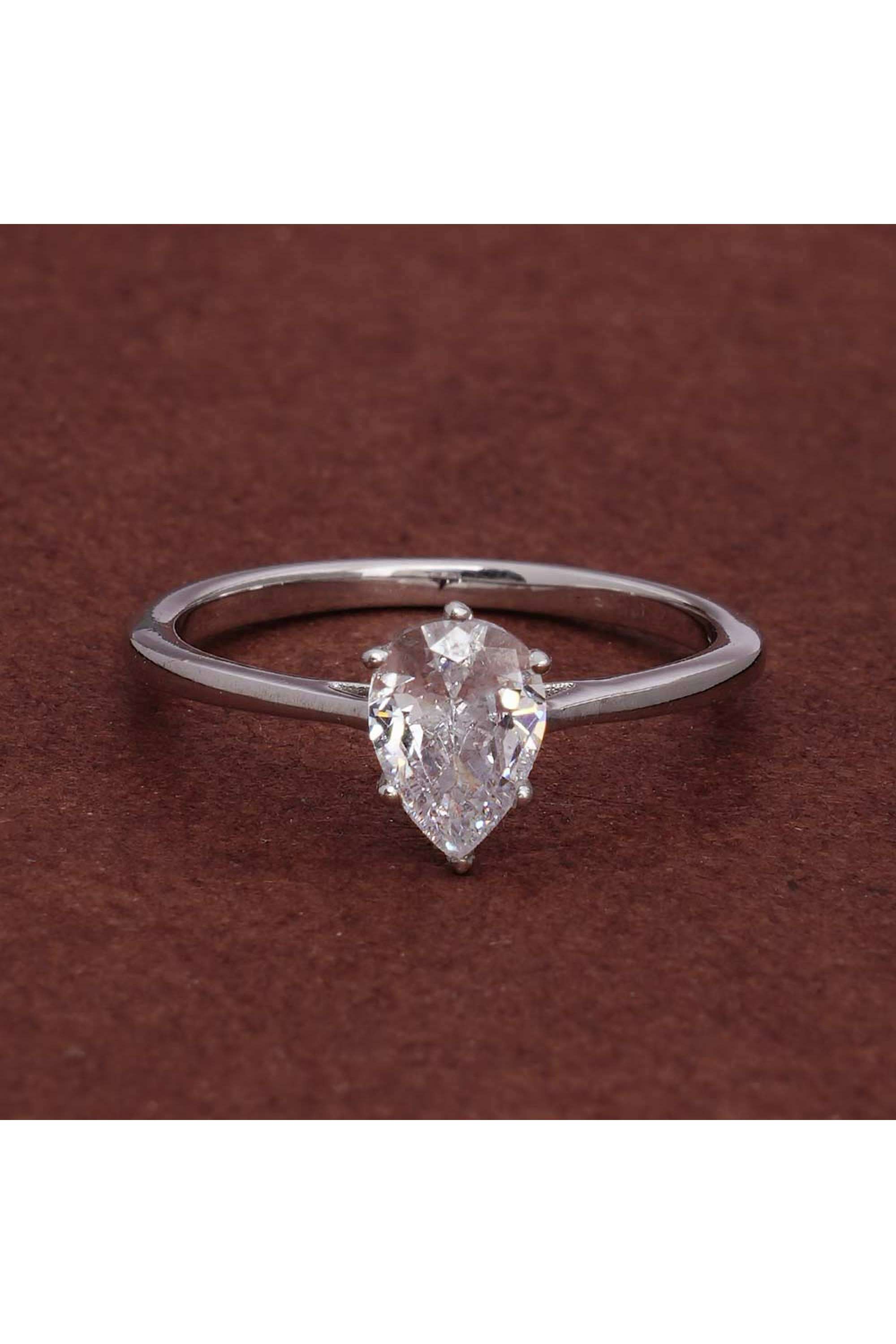 925-Sterling-Silver-Peardrop-925-Silver-Ring-for-Womens---Size-5