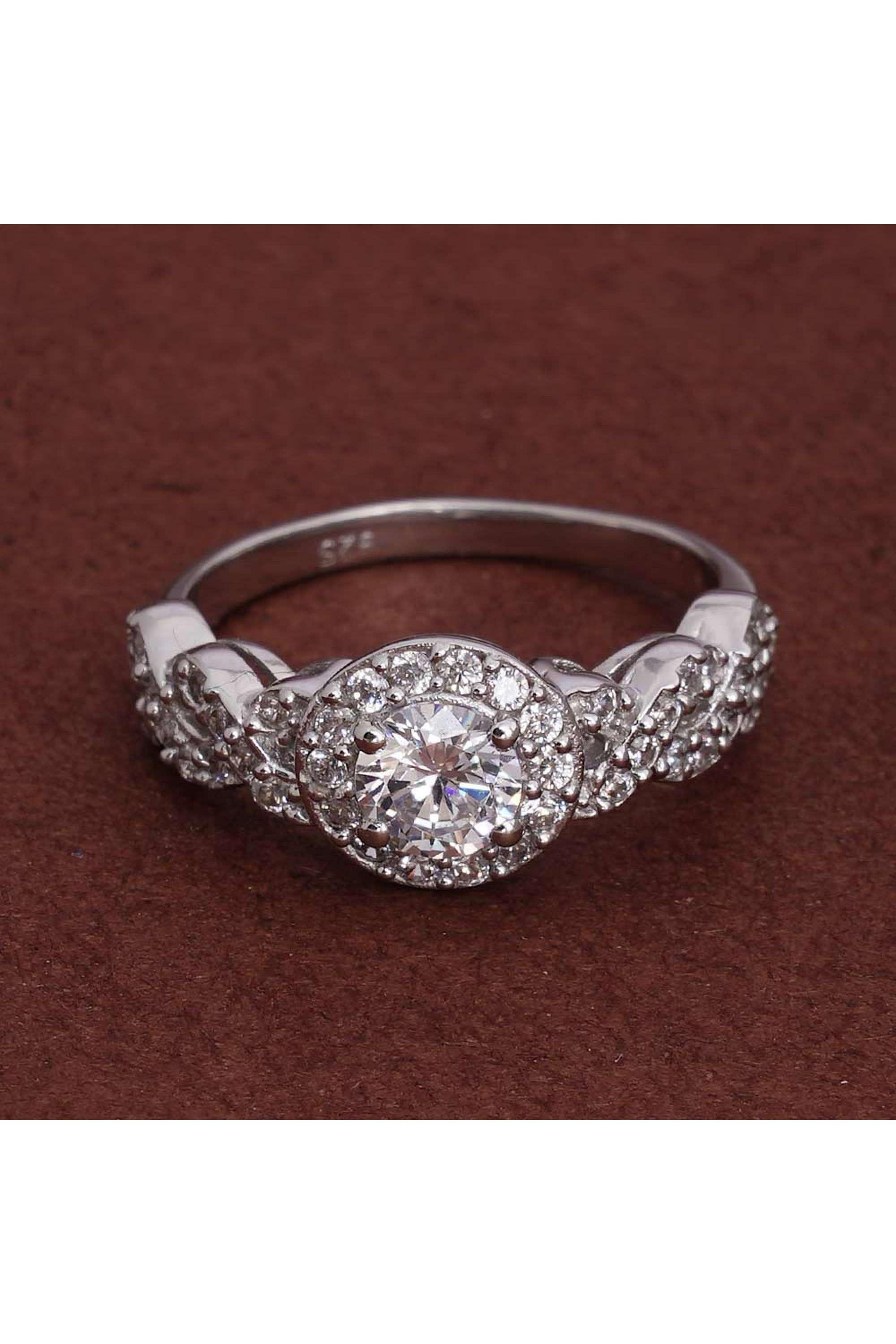 925-Sterling-Silver-925-Silver-Blush-Halo-Ring-for-Womens---Size-5