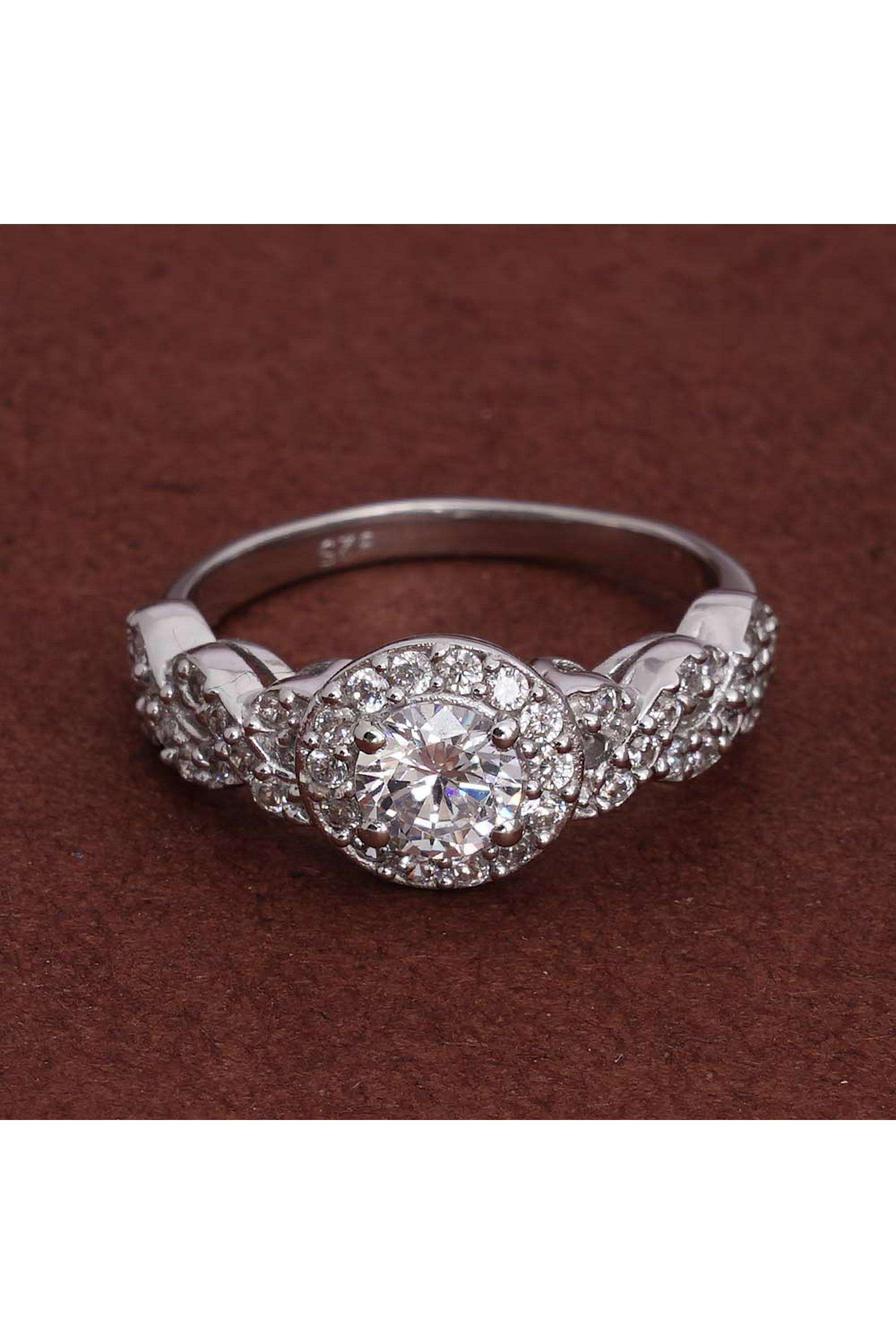 925-Sterling-Silver-925-Silver-Blush-Halo-Ring-for-Womens---Size-5