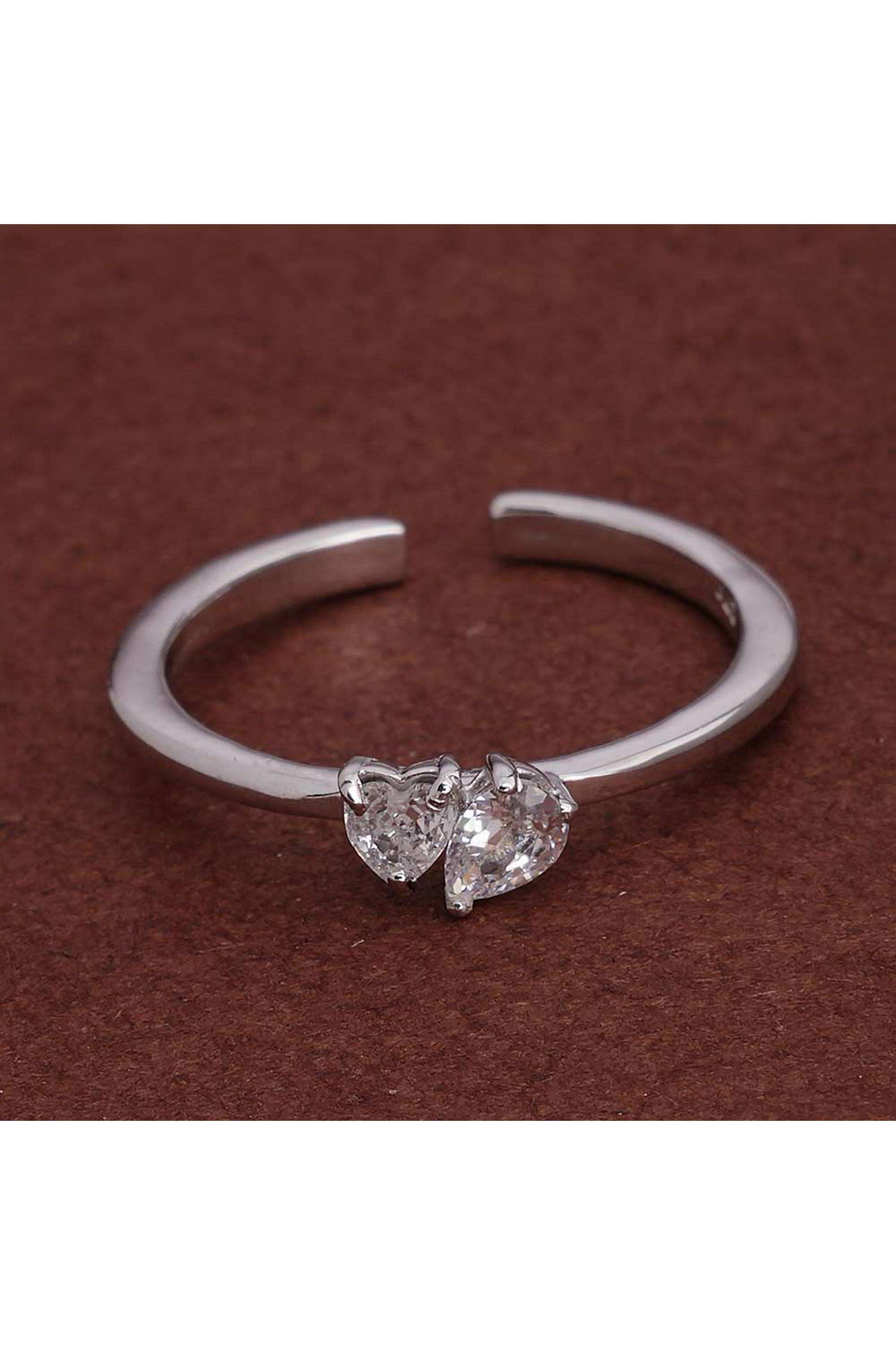 925-Sterling-Silver-You-and-Me-Stone-925-Silver-Ring-for-Womens---Size-A