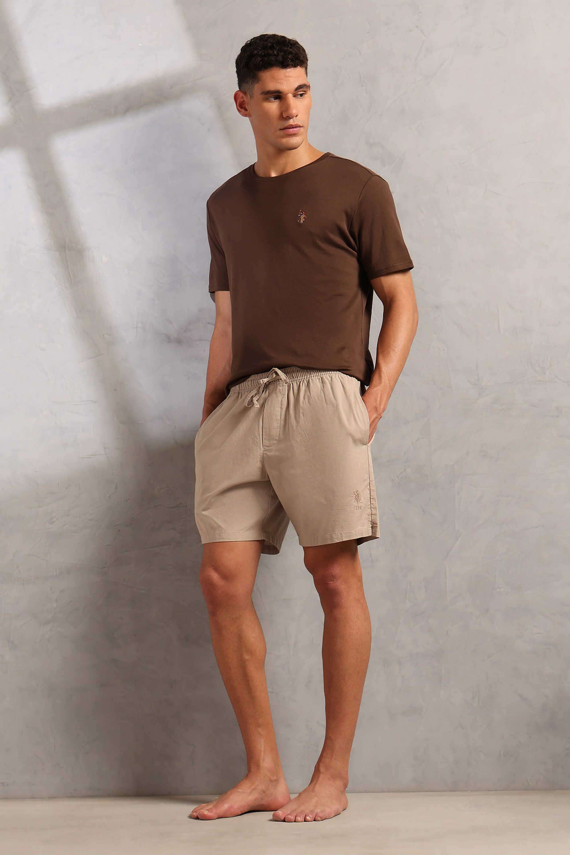 Solid-Cotton-Regular-fit-Men-s-Shorts