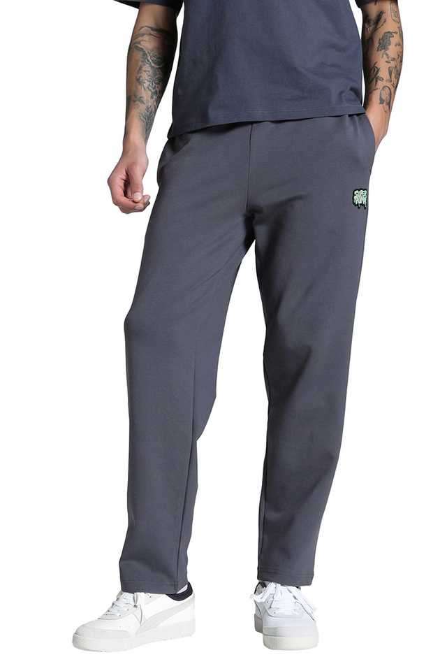 Solid-Cotton-Regular-Fit-Men-s-Active-Wear-Track-Pants