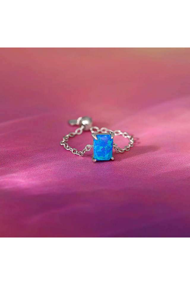 Silver-Opal-Rectangle-Chain-Ring