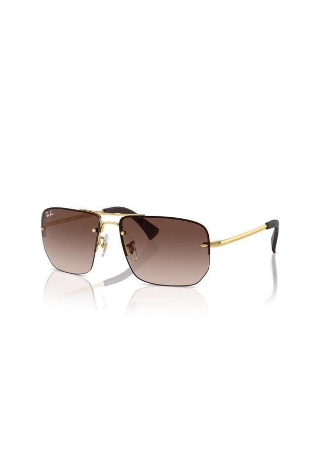 Unisex-Half-Rim-Non-Polarized-Square-Sunglasses