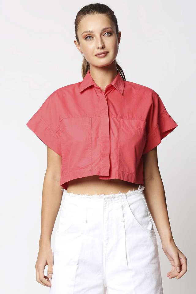 remanika Solid Collared Cotton Women Casual Wear Shirt-picture-16
