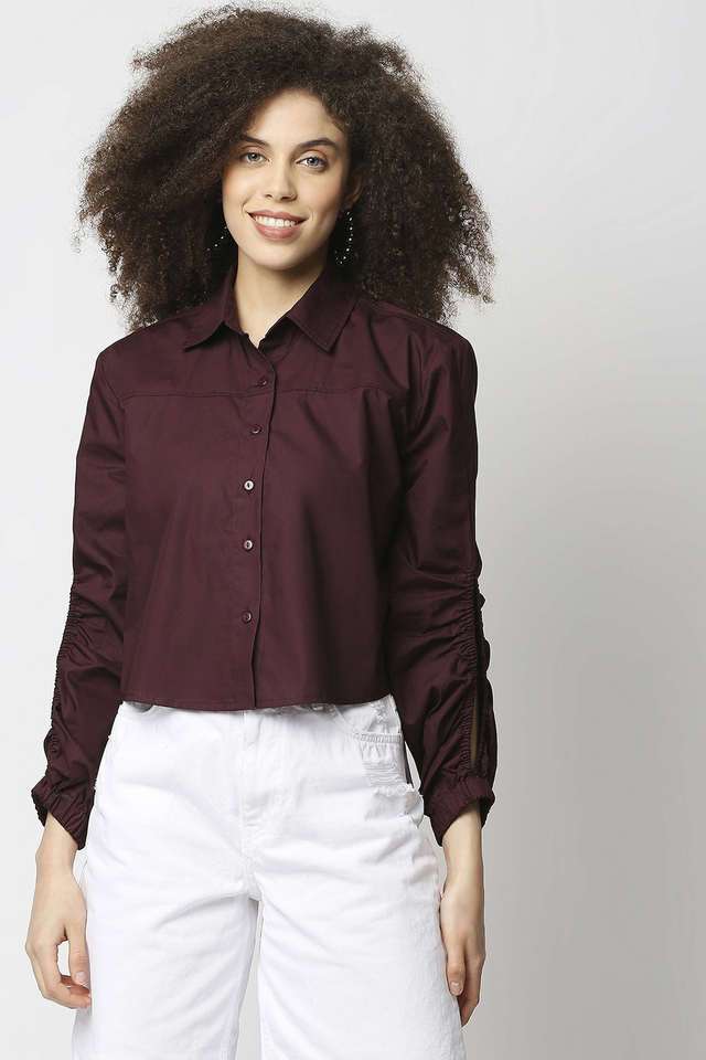 remanika Solid Collared Cotton Women Casual Wear Shirt-picture-21