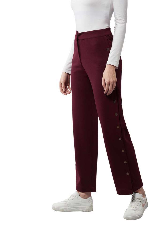Solid Polyester Relaxed Fit Women Casual Wear Pant-image-31