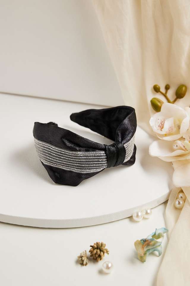 Embellished-Knotted-Headband---Blue-with-Silver