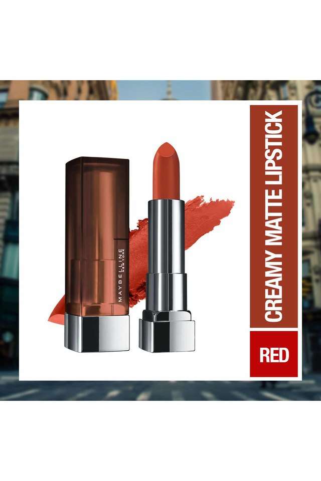 Color-Sensational-Creamy-Matte-Lipstick---674-Madison-Red -3.9-gm