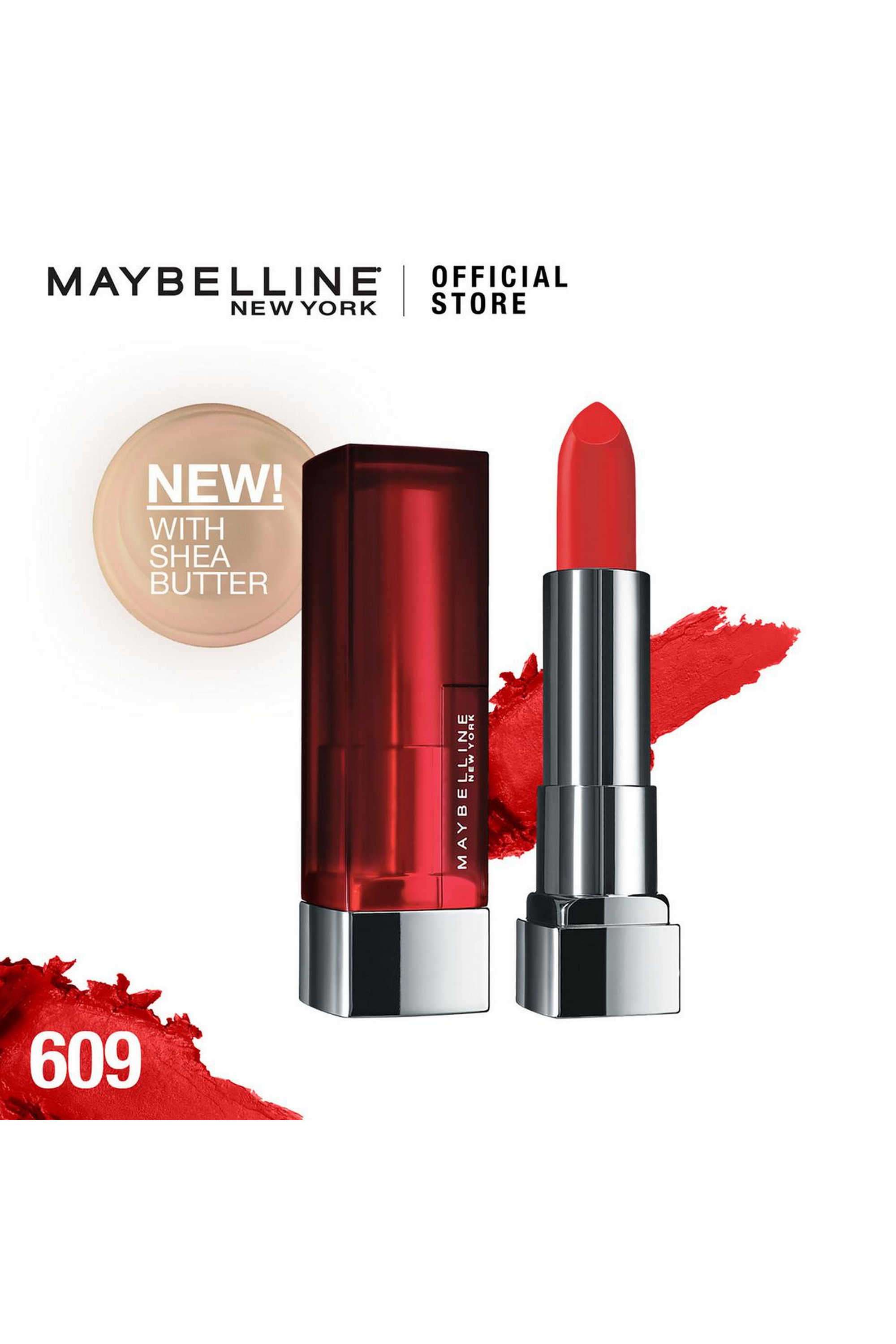 Color-Sensational-Creamy-Matte-Lipstick---609-Dynamite-Red -3.9-gm