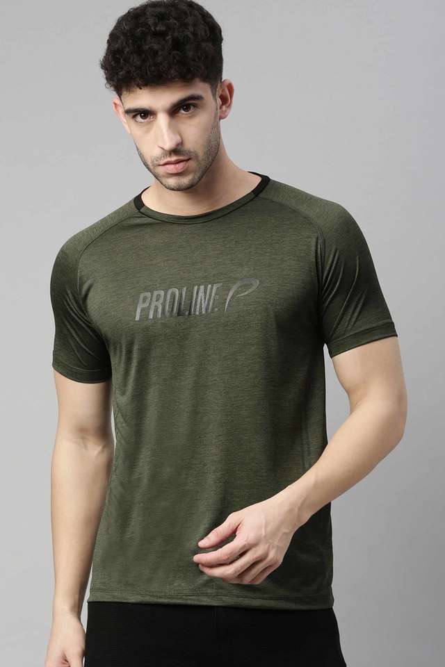 Solid-Polyester-Round-Neck-Men-s-T-Shirt