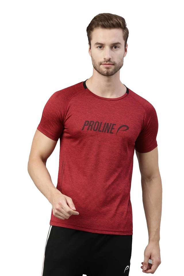 Solid-Polyester-Regular-Fit-Men-s-T-Shirt