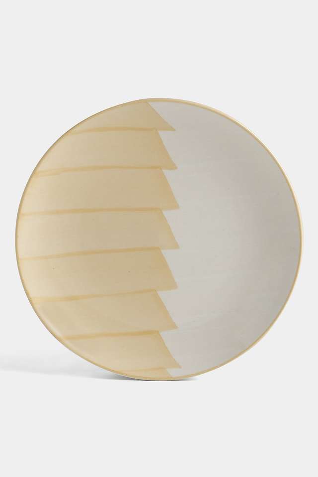 Abstract-Ceramic-Handpaint-Side-Plate-Ochre