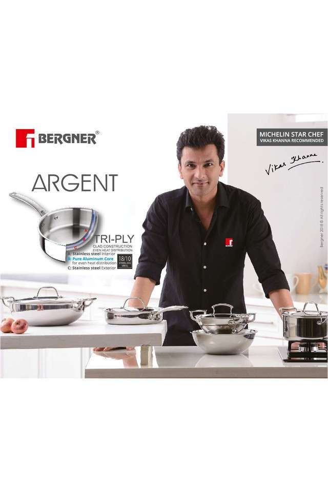 Argent-Triply-Stainless-Steel-Kadhai-with-Stainless-Steel-Lid-26-cm-3.5-Liters-Induction-Base-Silver
